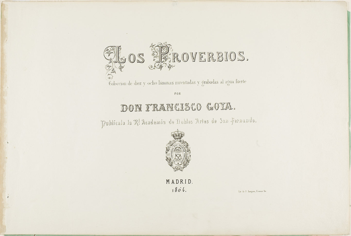Title Page from Los Proverbios - Francisco José de Goya y Lucientes, Poster Print Wall Art