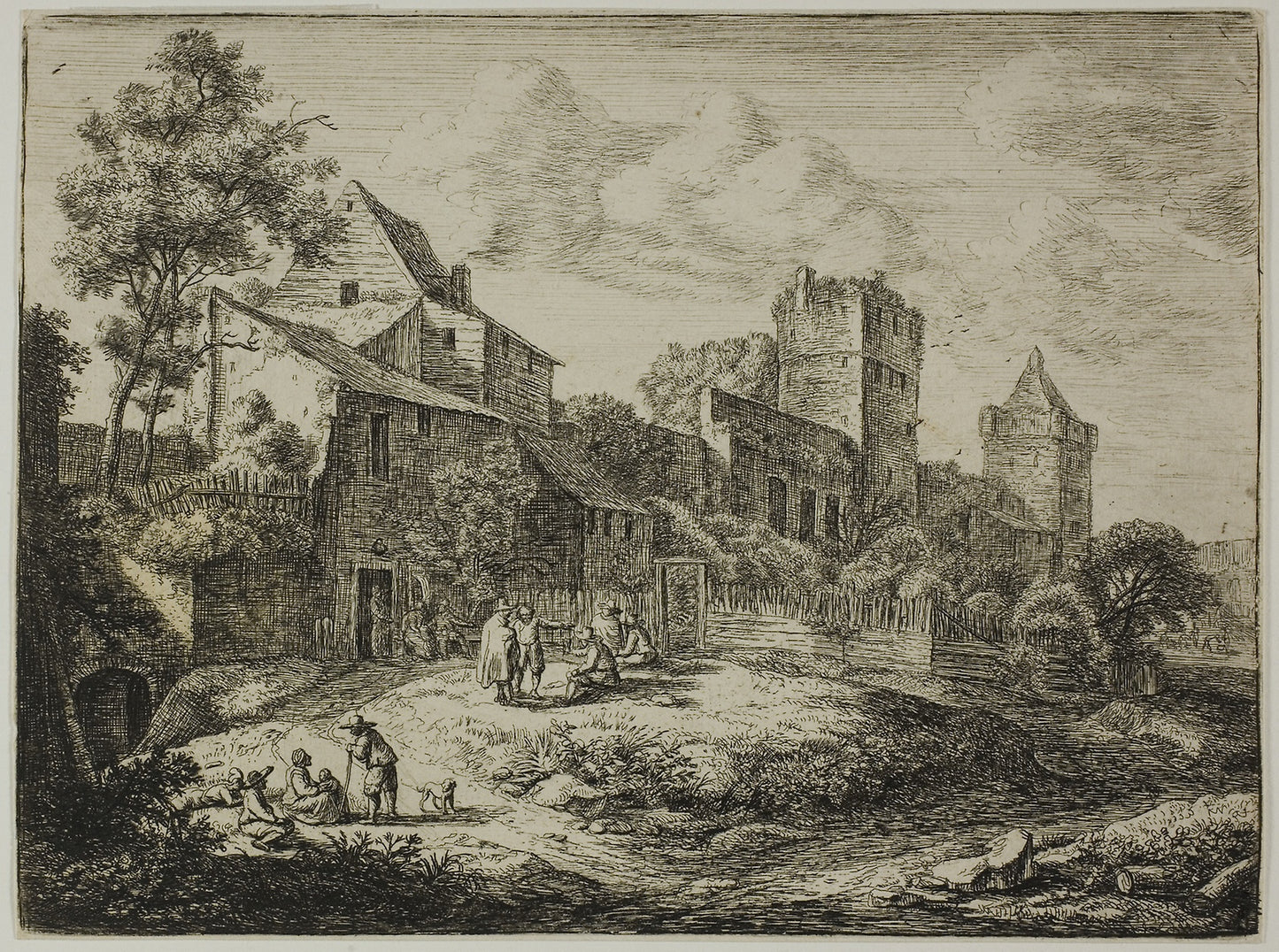 La Place Devant l'Auberge - Anthoni Waterlo, Poster Print Wall Art