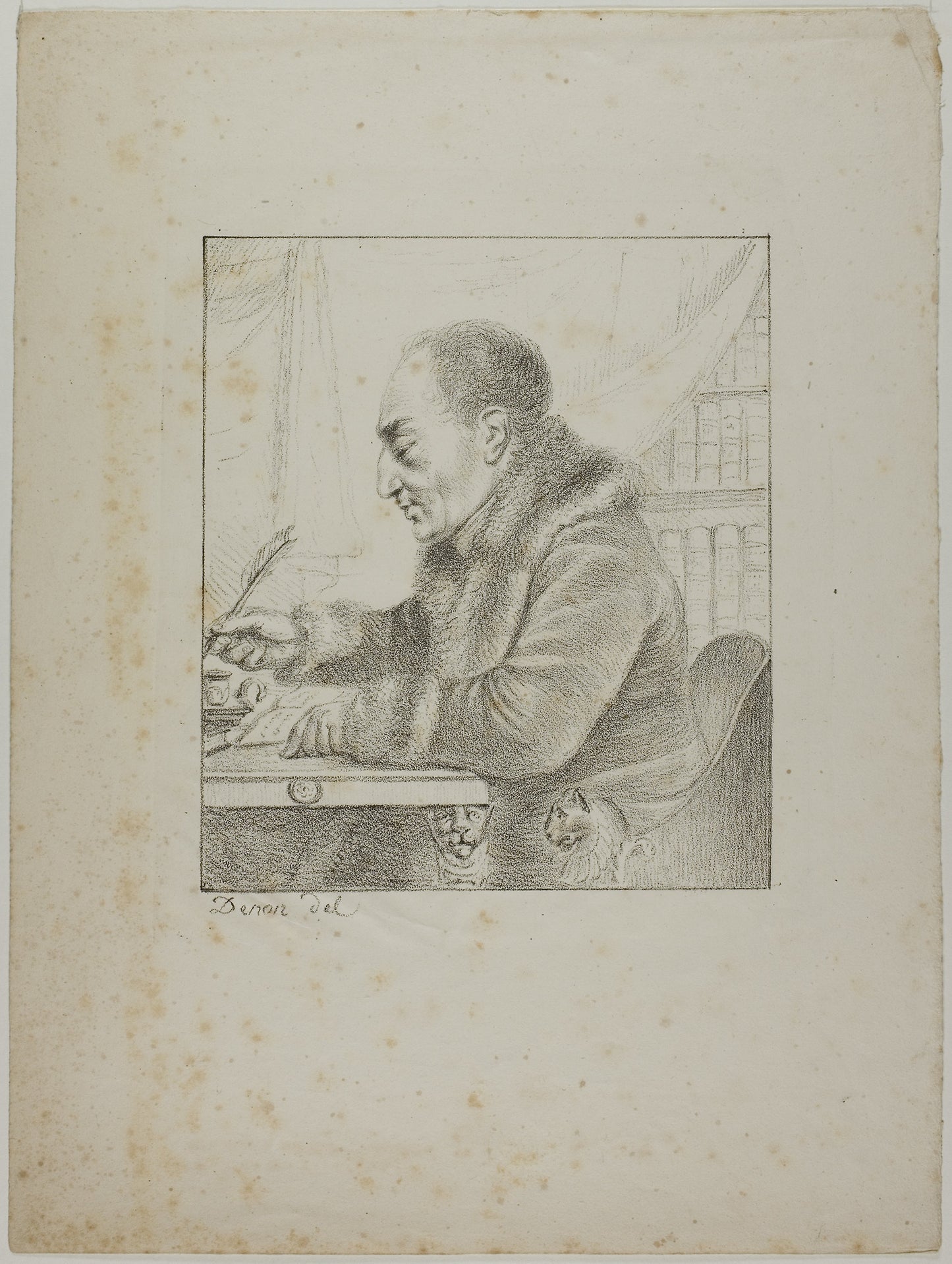 Portrait of Volney Dipping his Pen - Dominique-Vivant Denon, Poster Print Wall Art