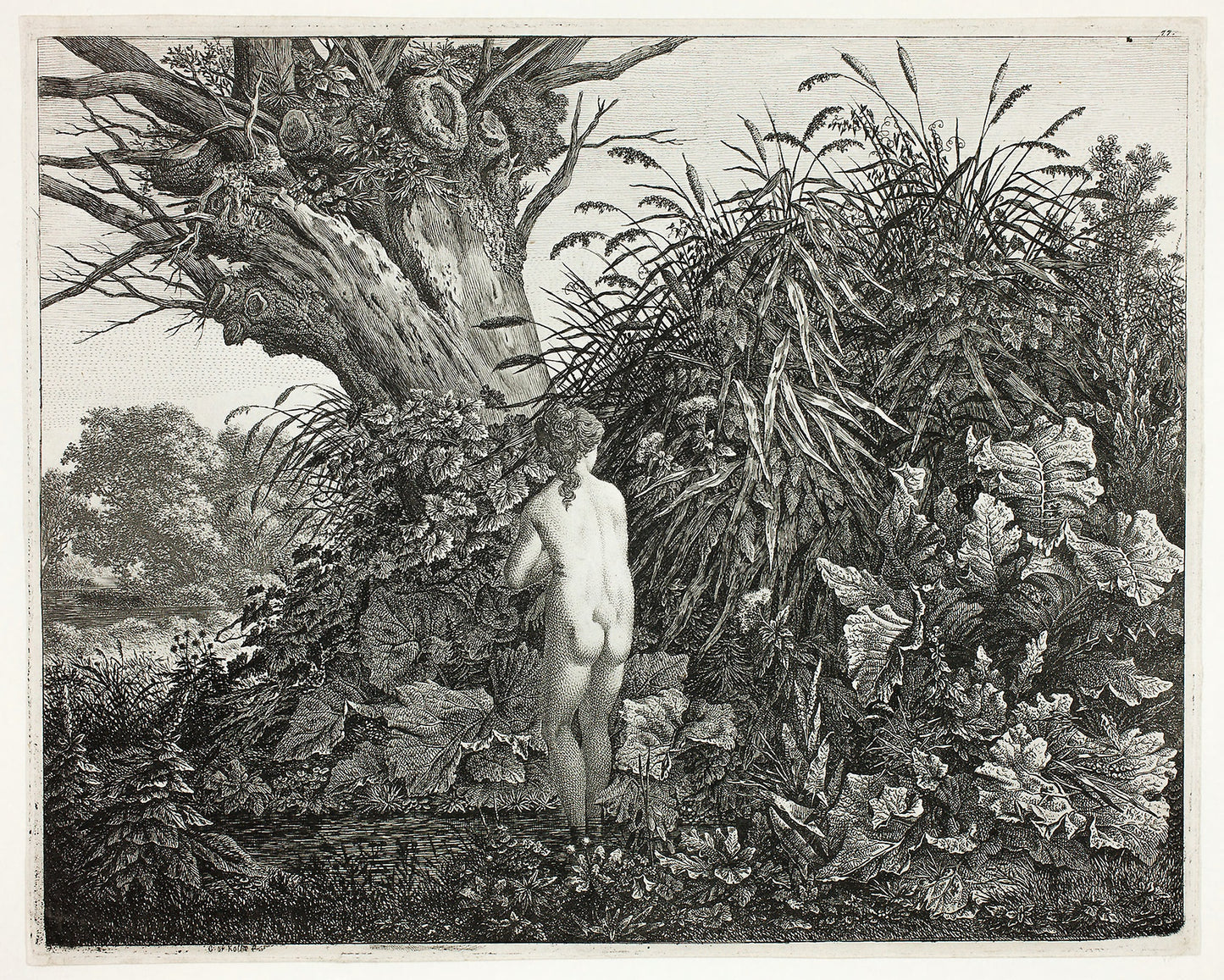 Nymph in a Marshy Woodland - Carl Wilhelm Kolbe, the elder, Poster Print Wall Art