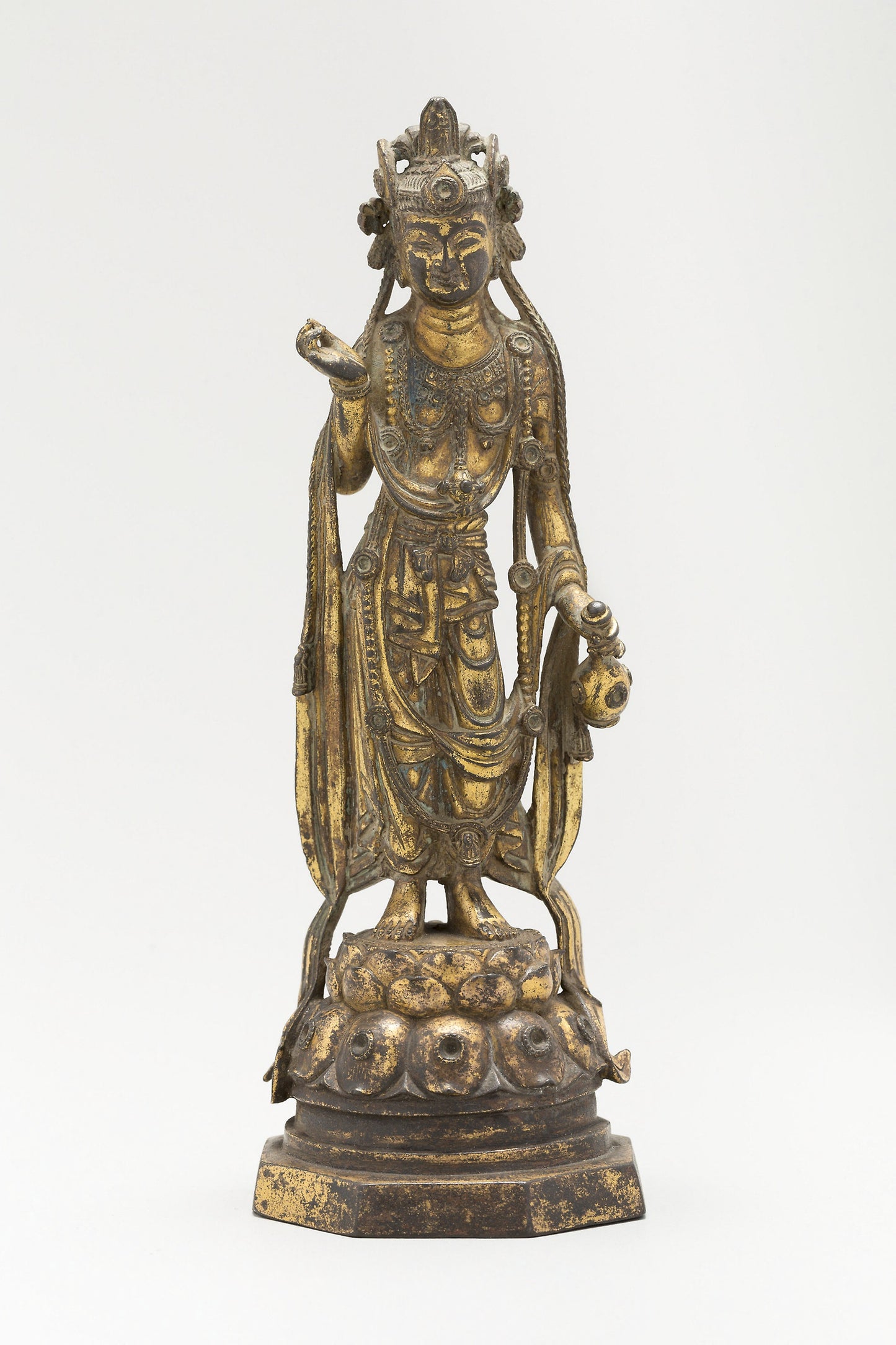White-Robed Guanyin (Avalokiteshvara) in "Thrice-Bent" Pose (Tribhanga), Holding a Vase with Nectar of Immortality (Amrta) - China, Poster Print Wall Art