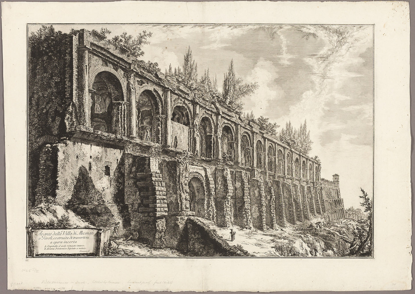 Remains of the Villa of Maecenas at Tivoli, from Views of Rome - Giovanni Battista Piranesi (Italian, 1720-1778), Poster Print Wall Art