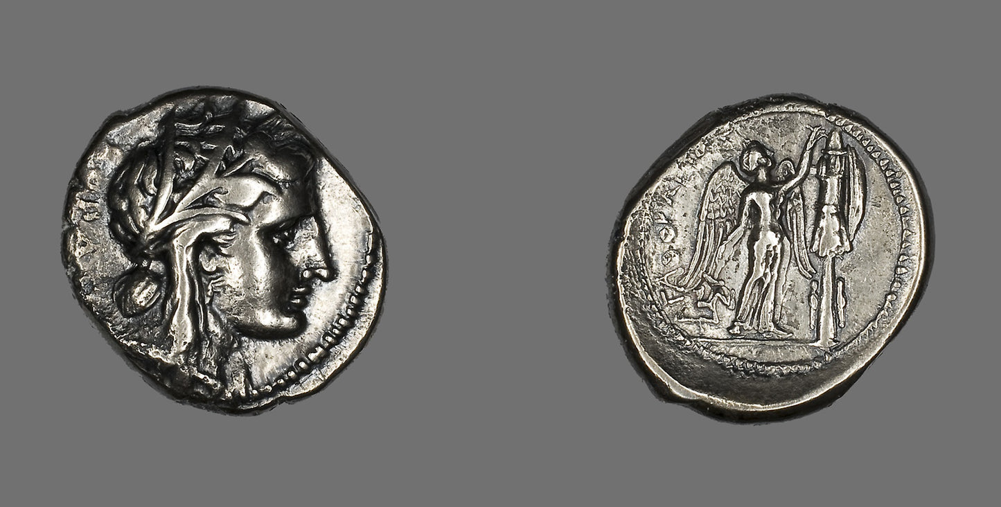 Tetradrachm (Coin) Depicting the Goddess Persephone - Greek, Poster Print Wall Art