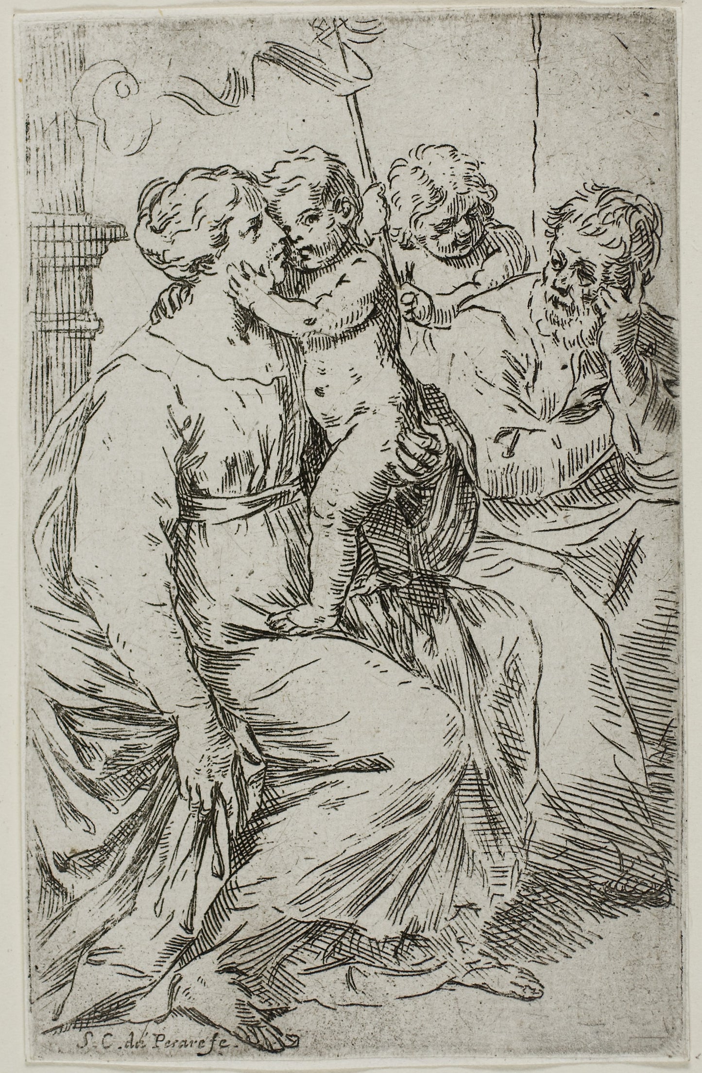 The Holy Family - Simone Cantarini, Poster Print Wall Art
