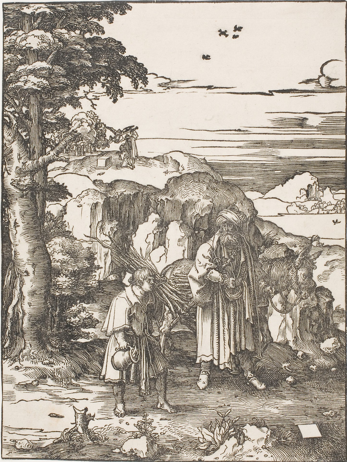 Abraham and Isaac - Lucas van Leyden, Poster Print Wall Art