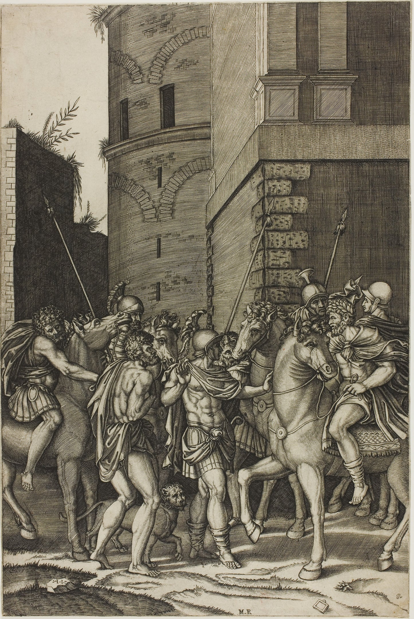 Emperor Freeing the Slave Androcles - Agostino dei Musi, Poster Print Wall Art