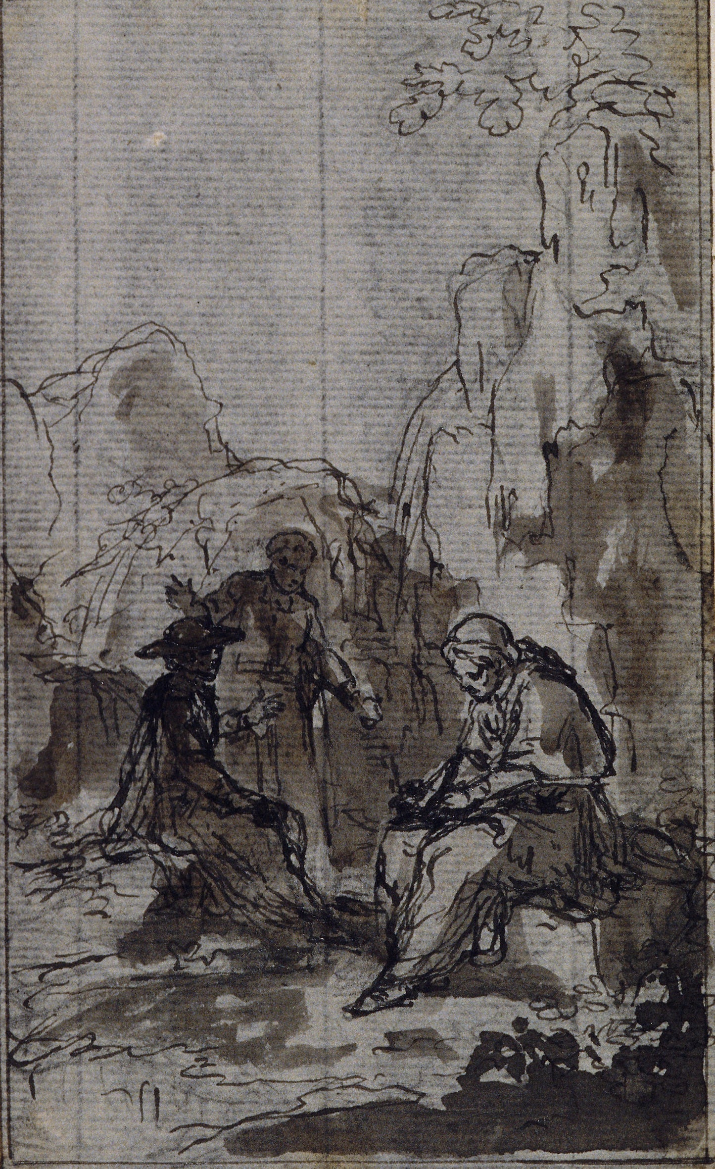 Study for Vignette in Abbé Dinouart's "Vie du Venerable don Juan de Palafox", p. 391 - Hubert François Gravelot, Poster Print Wall Art