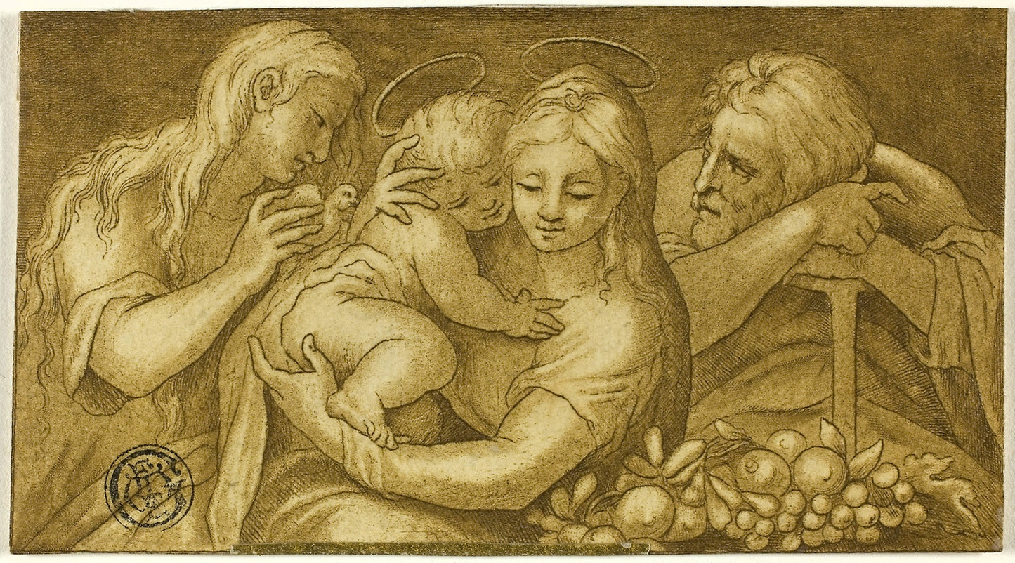 Holy Family with Mary Magdalene - After Francesco Mazzola, called Parmigianino, Poster Print Wall Art