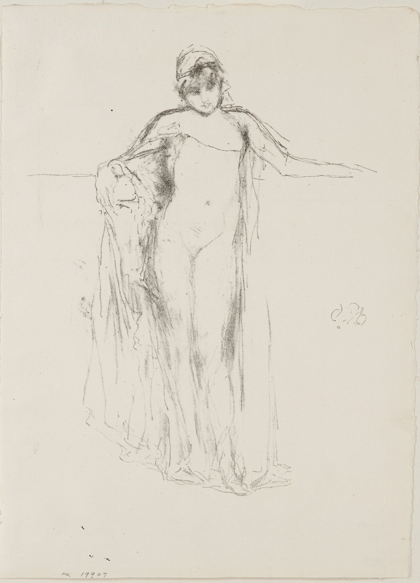 Draped Model, Standing - James McNeill Whistler, Poster Print Wall Art