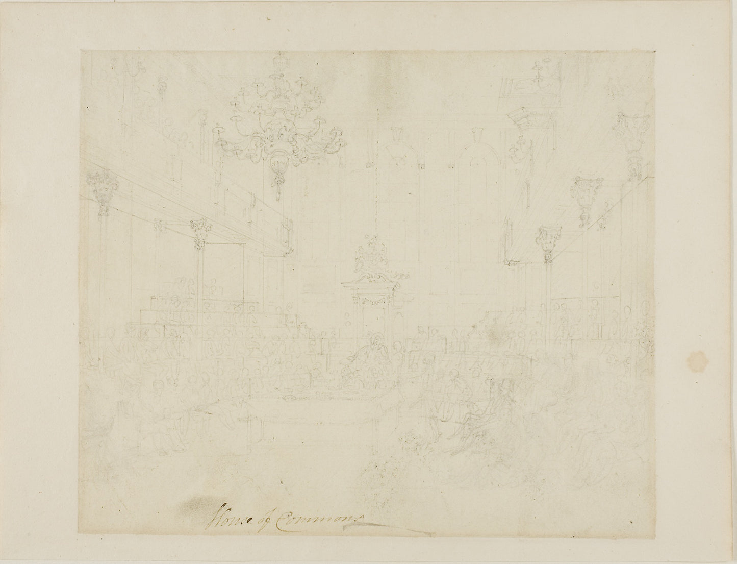 Study for House of Commons, from Microcosm of London - Augustus Charles Pugin (English, born France, 1762-1832), Poster Print Wall Art