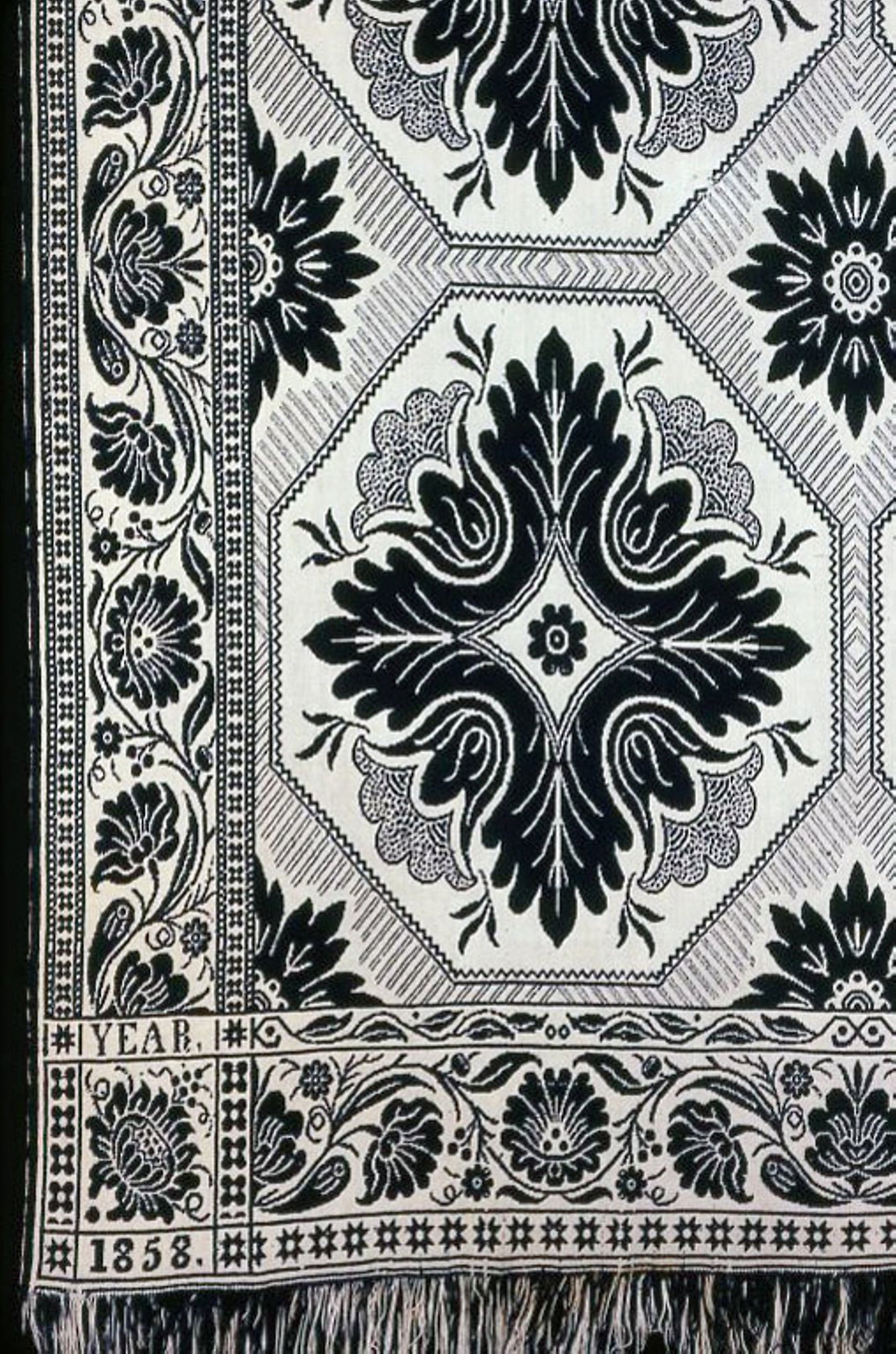 Coverlet - Sarah LaTourette (American, 1822–1914) or Henry LaTourette (American, 1832–1892), Poster Print Wall Art