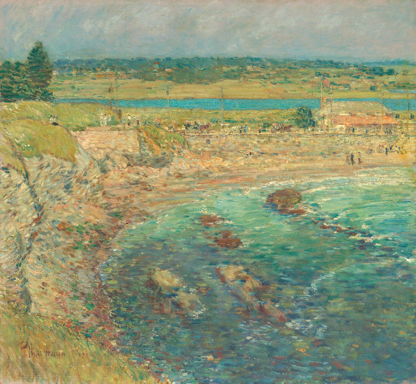 Bailey's Beach, Newport, R.I. - Childe Hassam, Poster Print Wall Art