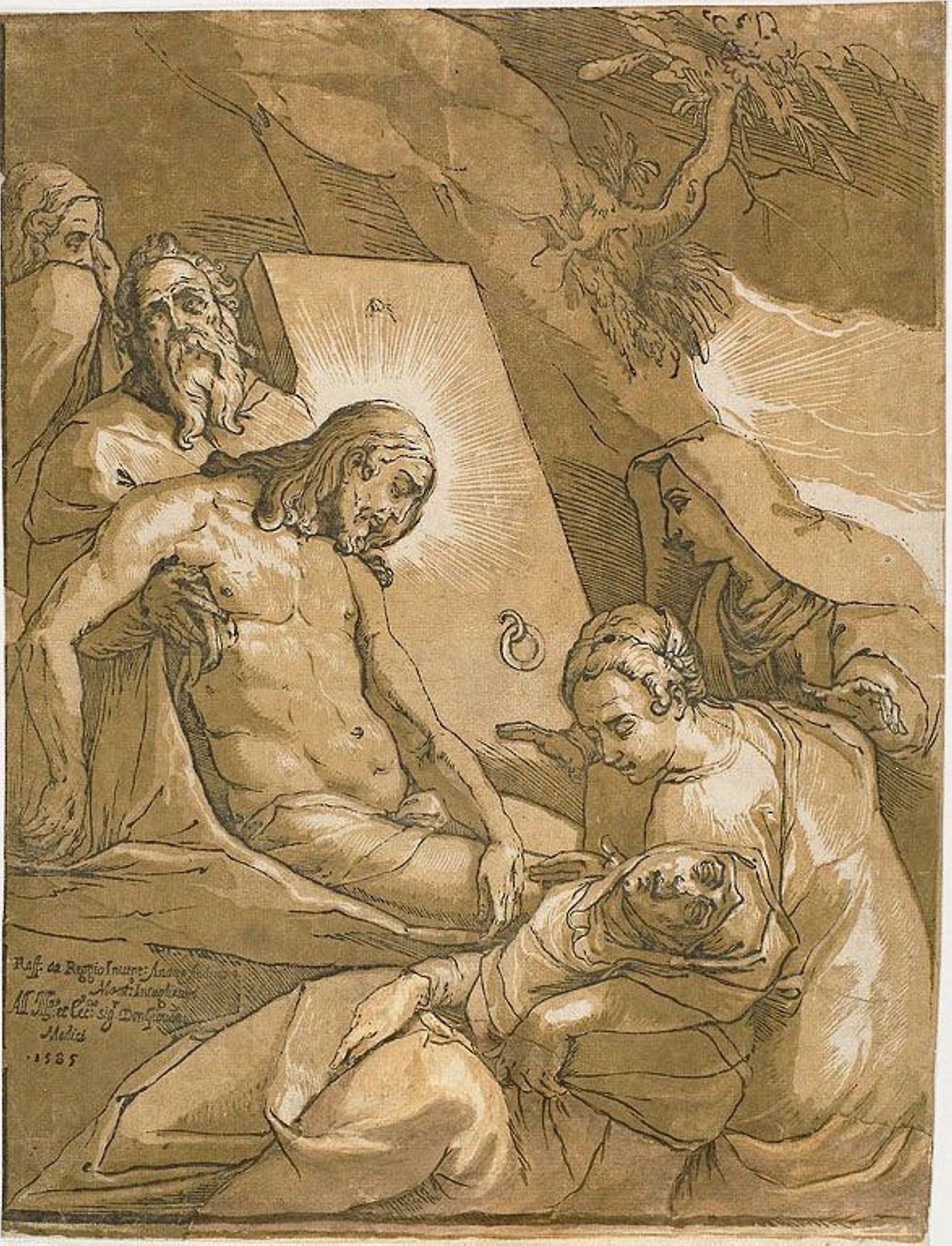 The Entombment - Andrea Andreani (Italian, 1558/59-1629), Poster Print Wall Art