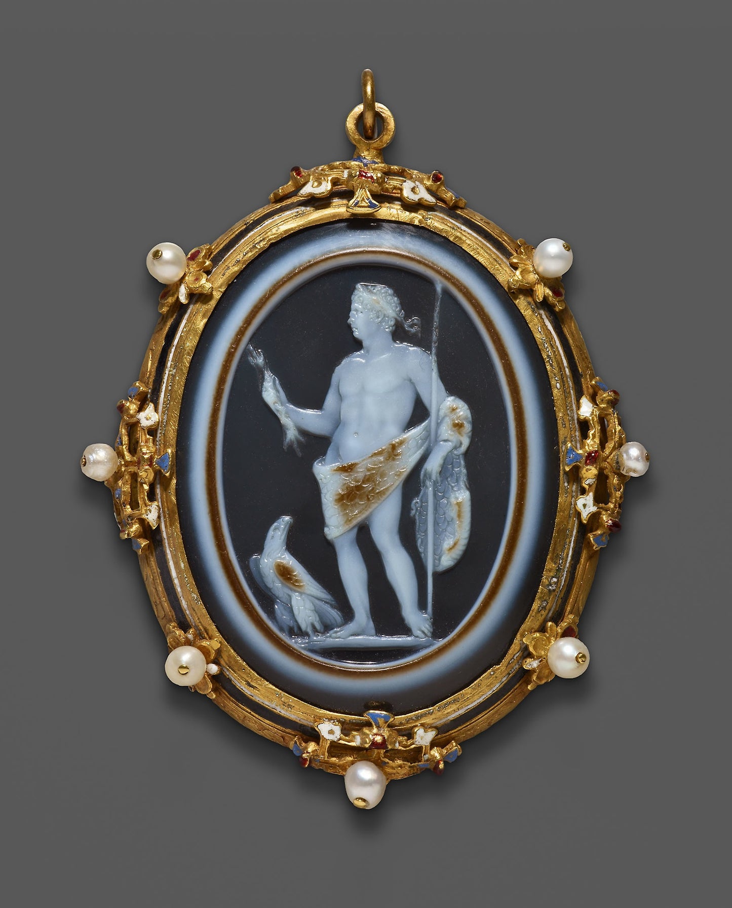 Cameo Portraying Emperor Claudius as Jupiter - Mount - Italian, late 16th century, Poster Print Wall Art