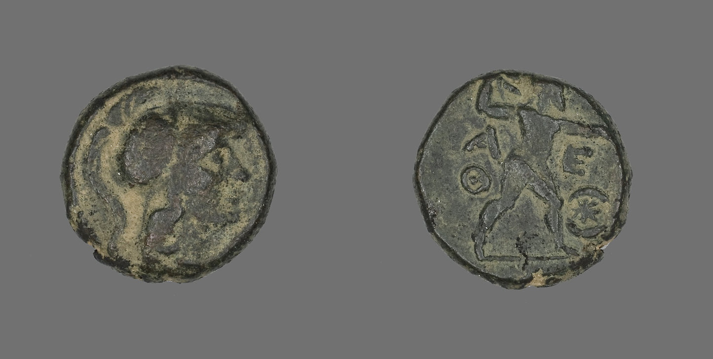 Coin Depicting the Goddess Athena - Greek, minted in Athens, Poster Print Wall Art