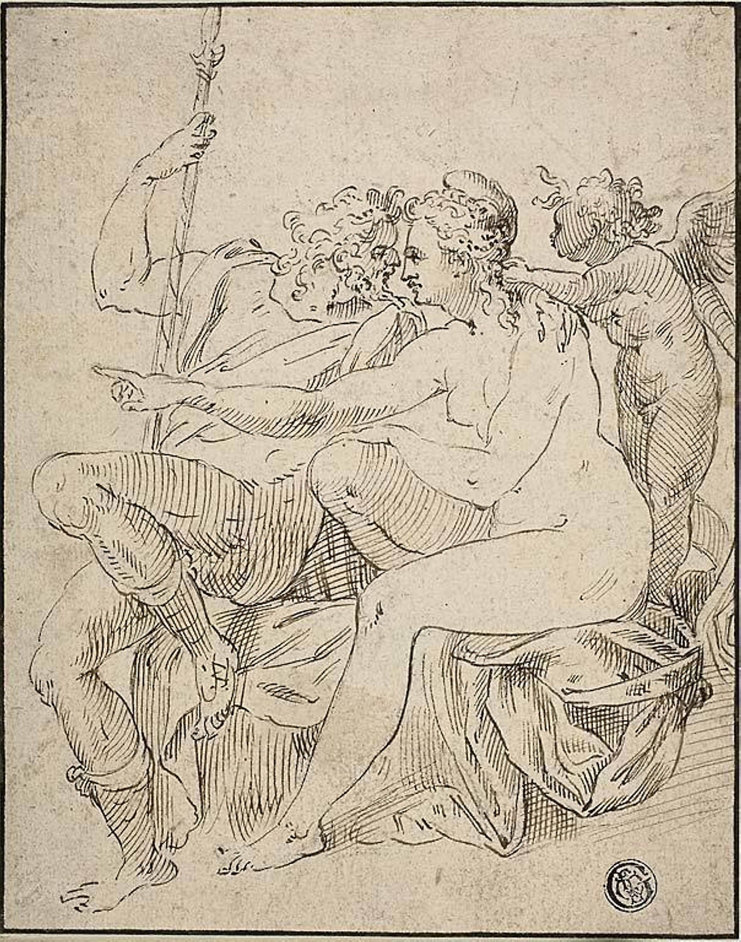 Venus, Mars, and Cupid - possibly Style of Frans Floris, I (Flemish, 1516-1570), Poster Print Wall Art