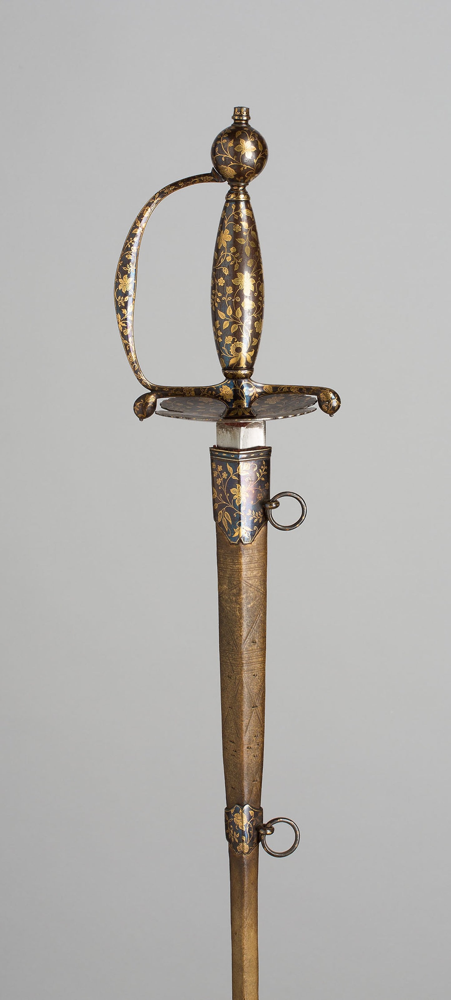 Smallsword and Scabbard - Hilt and scabbard fittings; northern Indian, Poster Print Wall Art