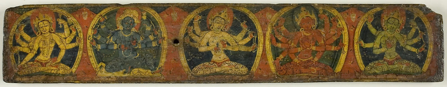 Manuscript Cover of the Five Protective Goddeses (Pancharaksha) - Nepal, Poster Print Wall Art