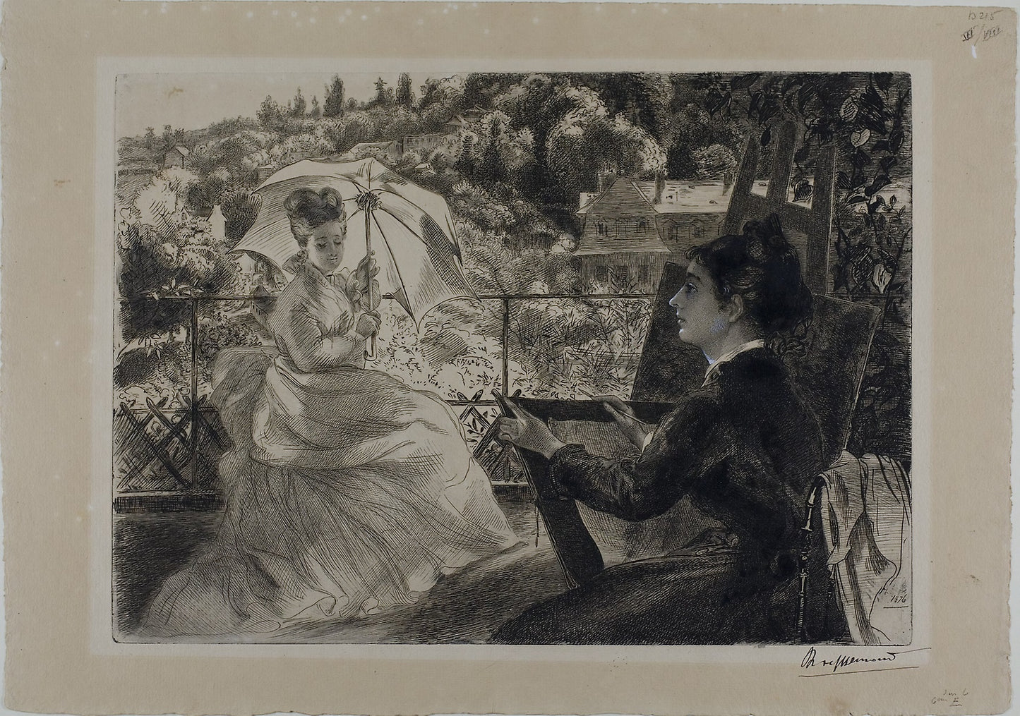 The Terrace of the Villa Brancas - Felix Bracquemond, Poster Print Wall Art