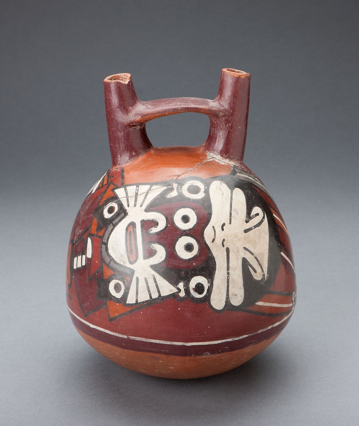 Vessel Depicting a Costumed Ritual Performer Wearing a Feline Mask - Nazca, Poster Print Wall Art