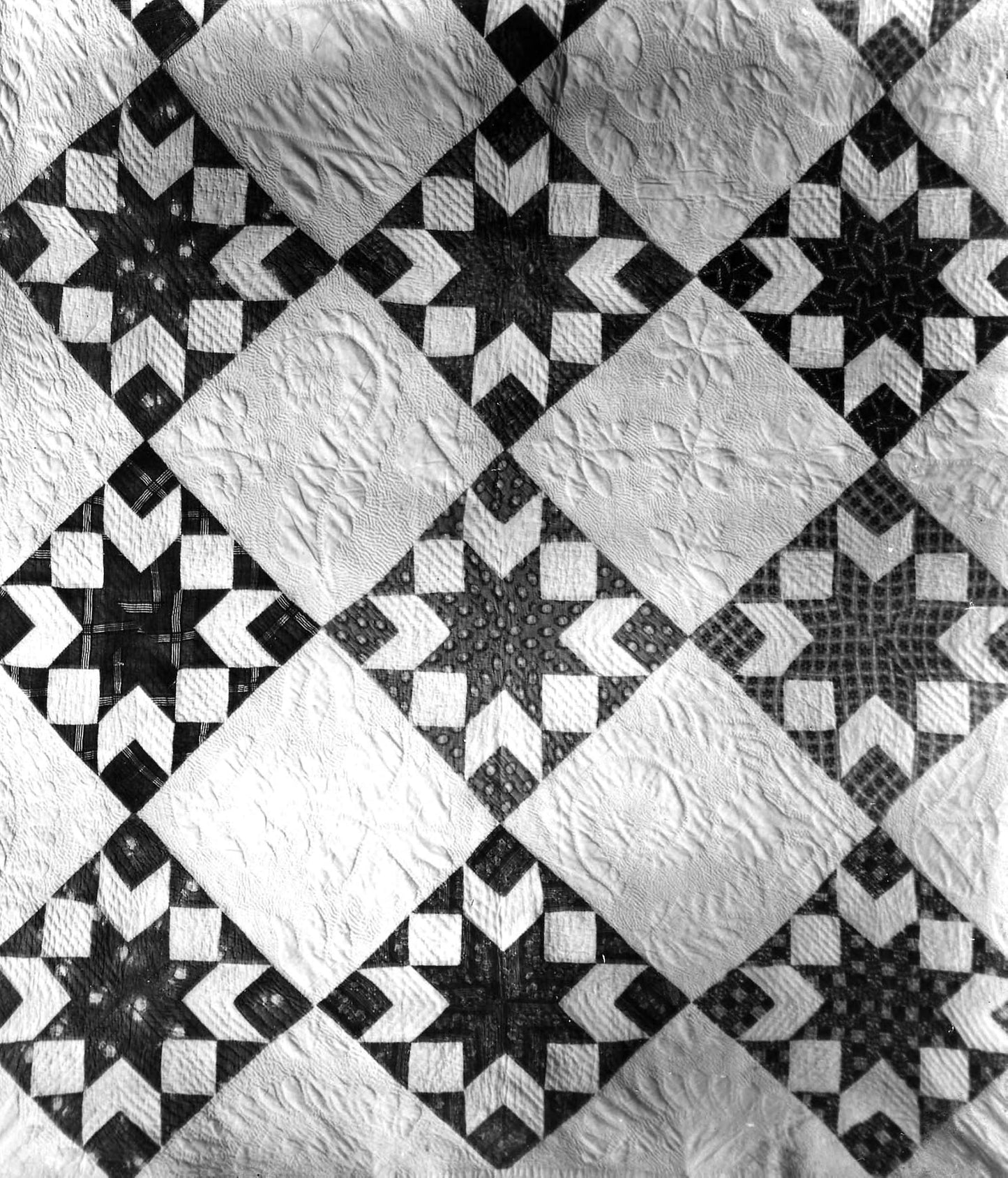 Bedcover (Star Variation Quilt) - Atrributed to Margaret Blean (American, 1811-1887), Poster Print Wall Art