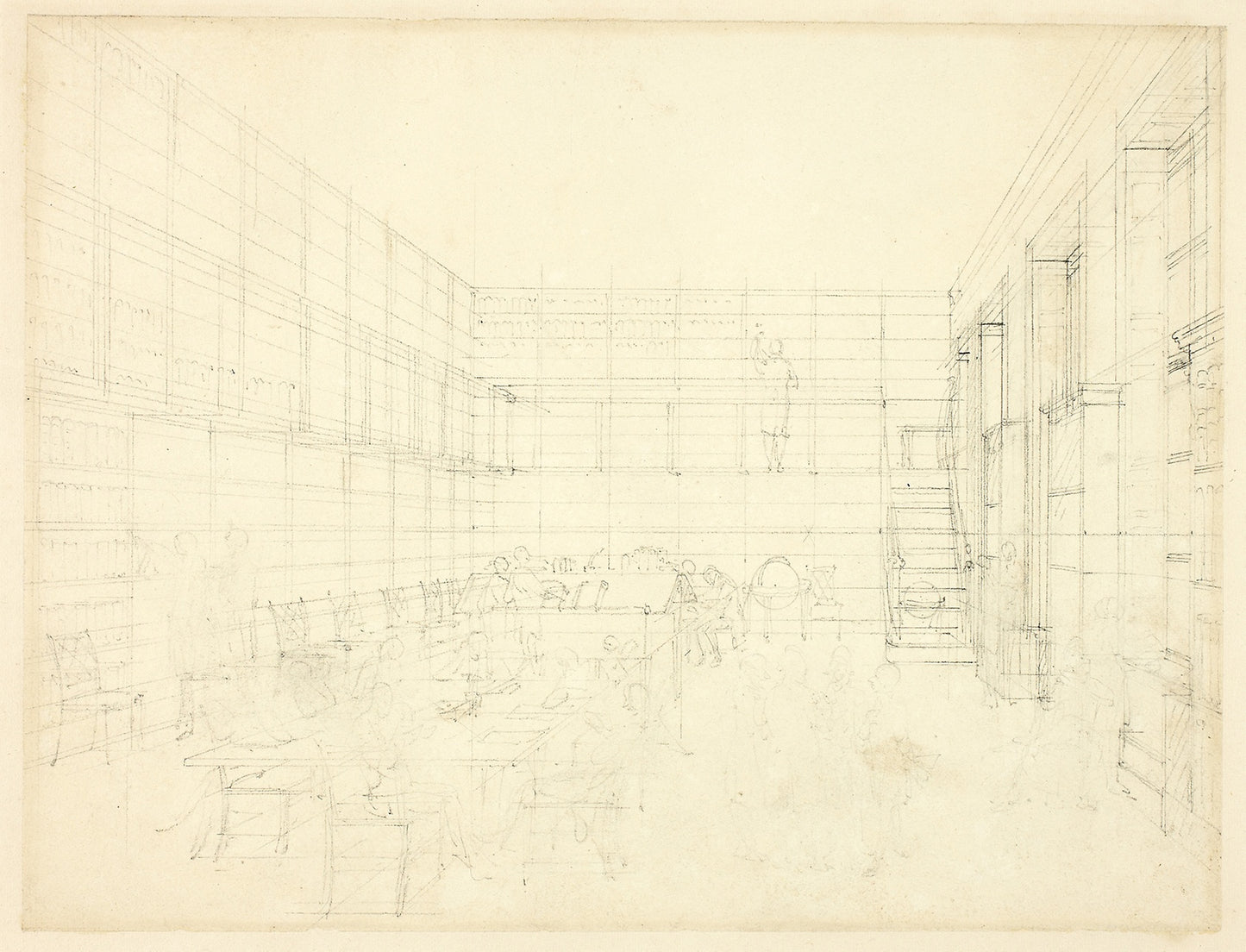 Study for Royal Institution, Albemarle Street, from Microcosm of London - Augustus Charles Pugin (English, born France, 1762-1832), Poster Print Wall Art