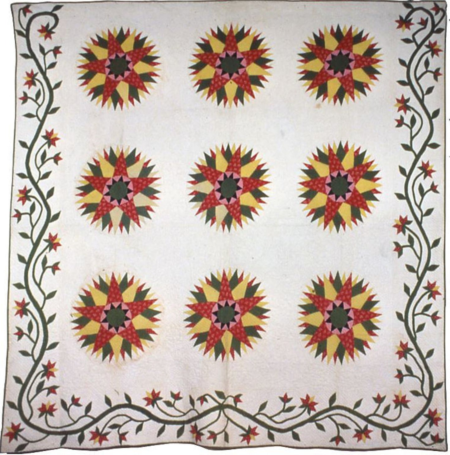 Bedcover (Slashed Star or Rose Window Quilt) - United States, Poster Print Wall Art
