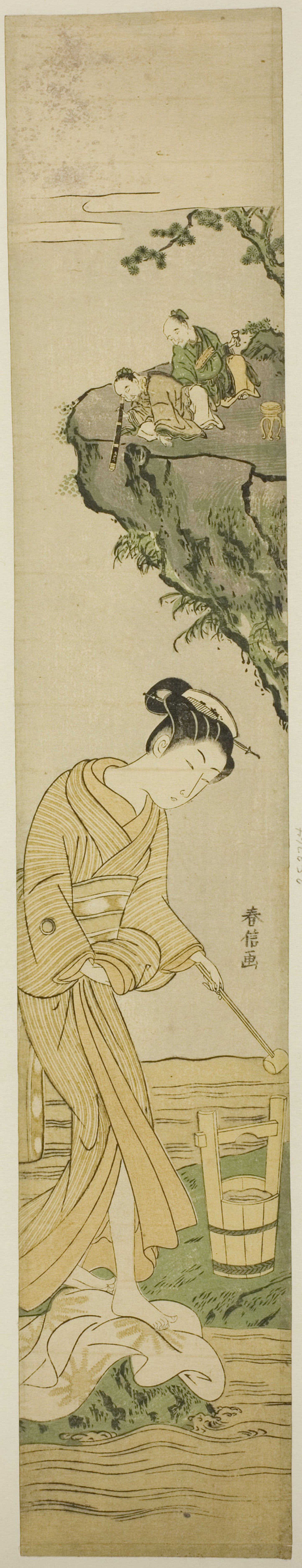 Daoist Immortals Spying on a Young Beauty - Suzuki Harunobu ?? ?? , Poster Print Wall Art