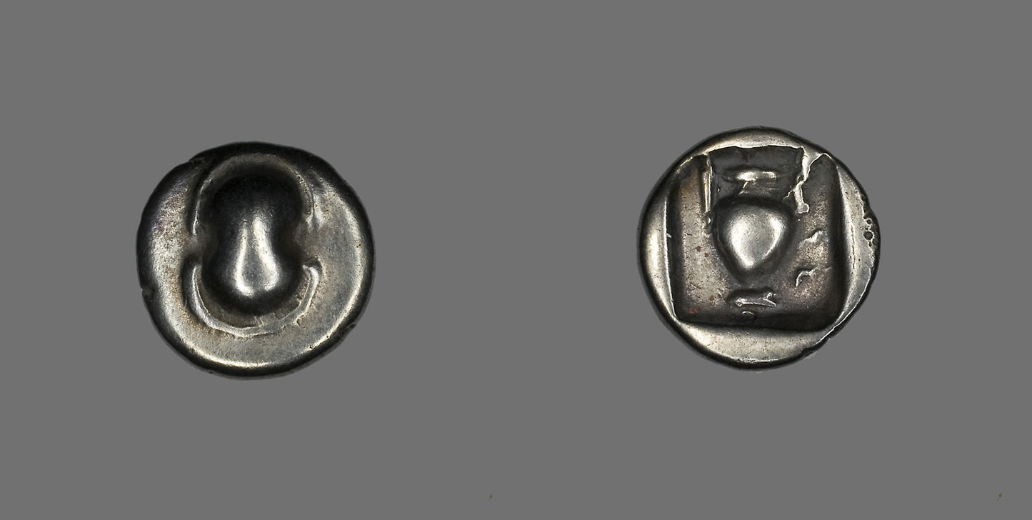 Hemidrachm (?) (Coin) Depicting a Shield - Greek, Poster Print Wall Art