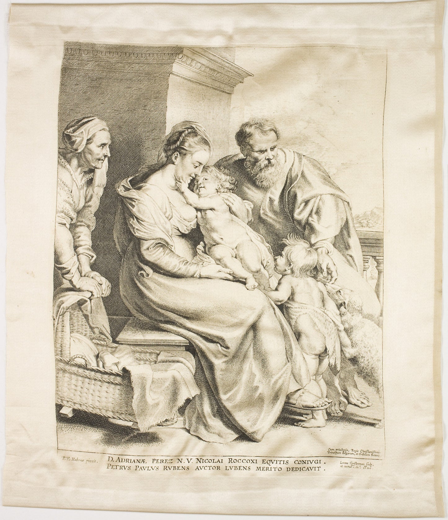 The Holy Family with Saint John and Saint Elizabeth - Lucas Emil Vorsterman (Flemish, 1595-1675), Poster Print Wall Art