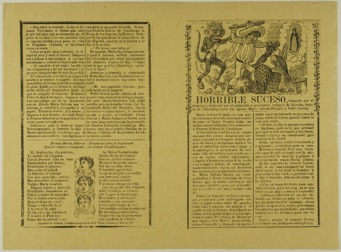 Horrible suceso (Horrible Incident) - José Guadalupe Posada, Poster Print Wall Art