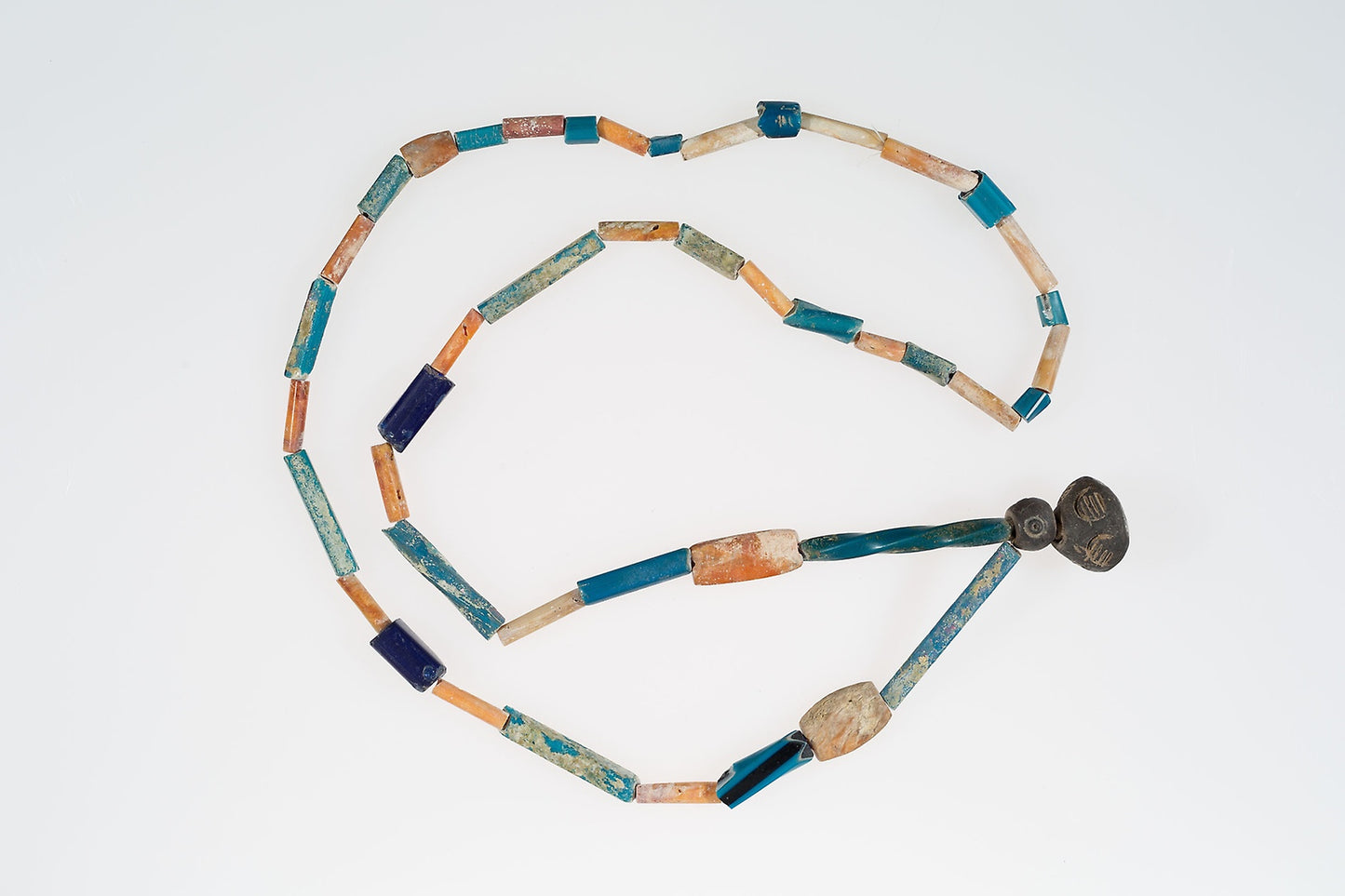 Necklace Strung with Indigenous and Imported Beads - Chancay and Colonial Peru, Poster Print Wall Art