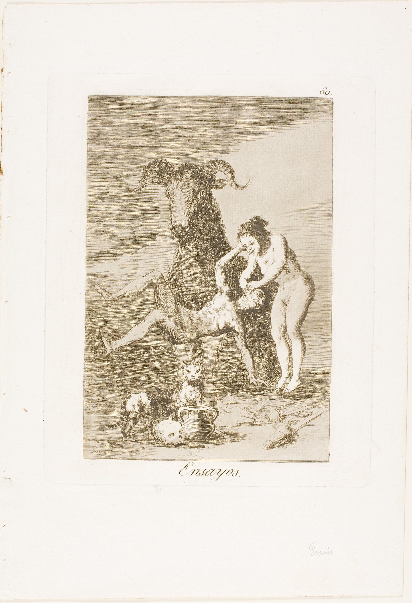 Trials, plate 60 from Los Caprichos - Francisco José de Goya y Lucientes, Poster Print Wall Art