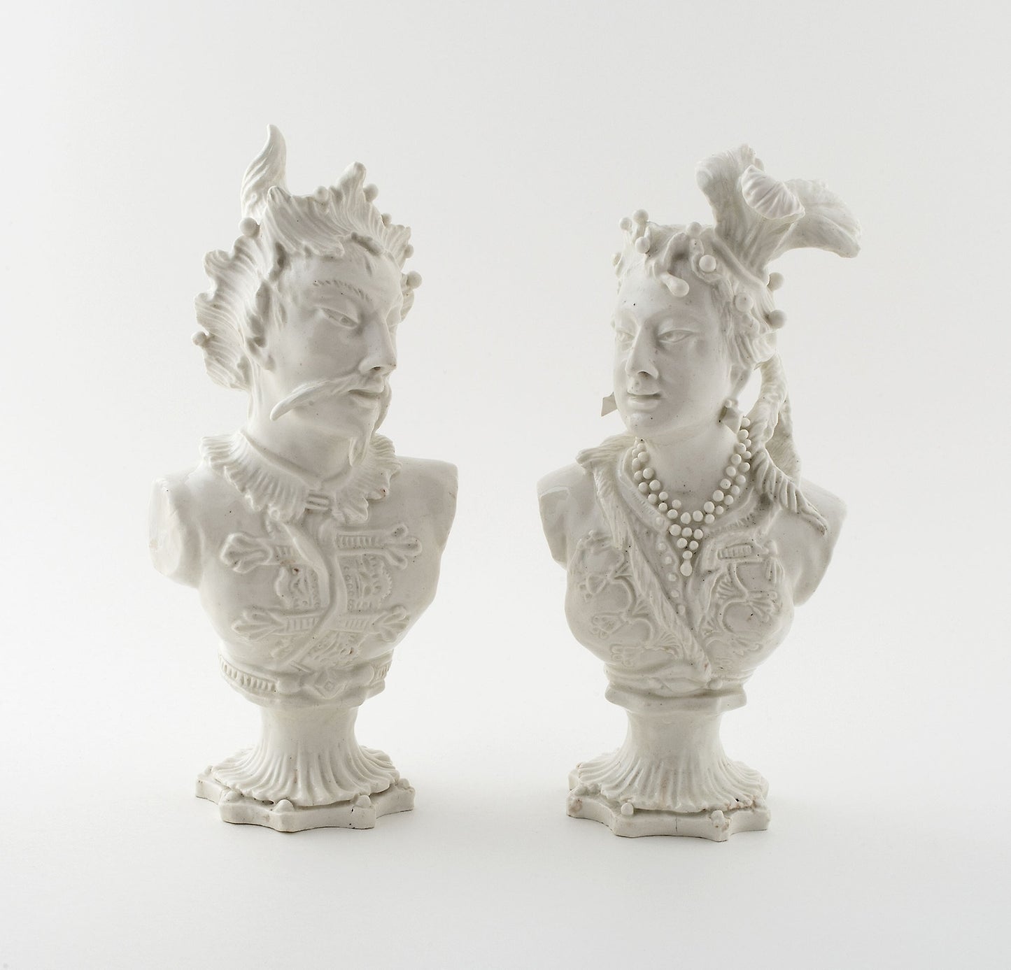 Figures of a Mongolian Man and Woman - Bow Porcelain Factory, Poster Print Wall Art