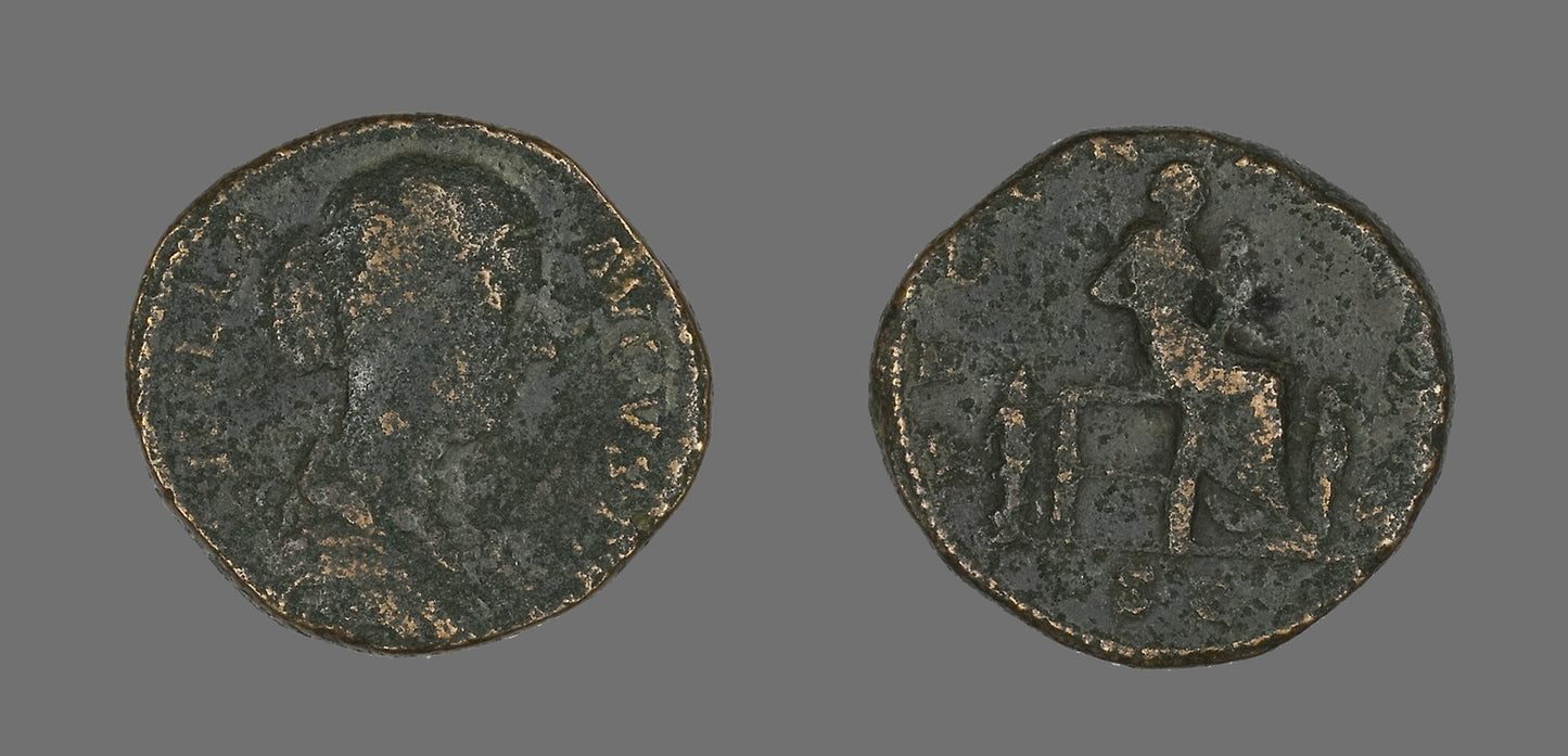 Coin Portraying Empress Lucilla - Roman, Poster Print Wall Art