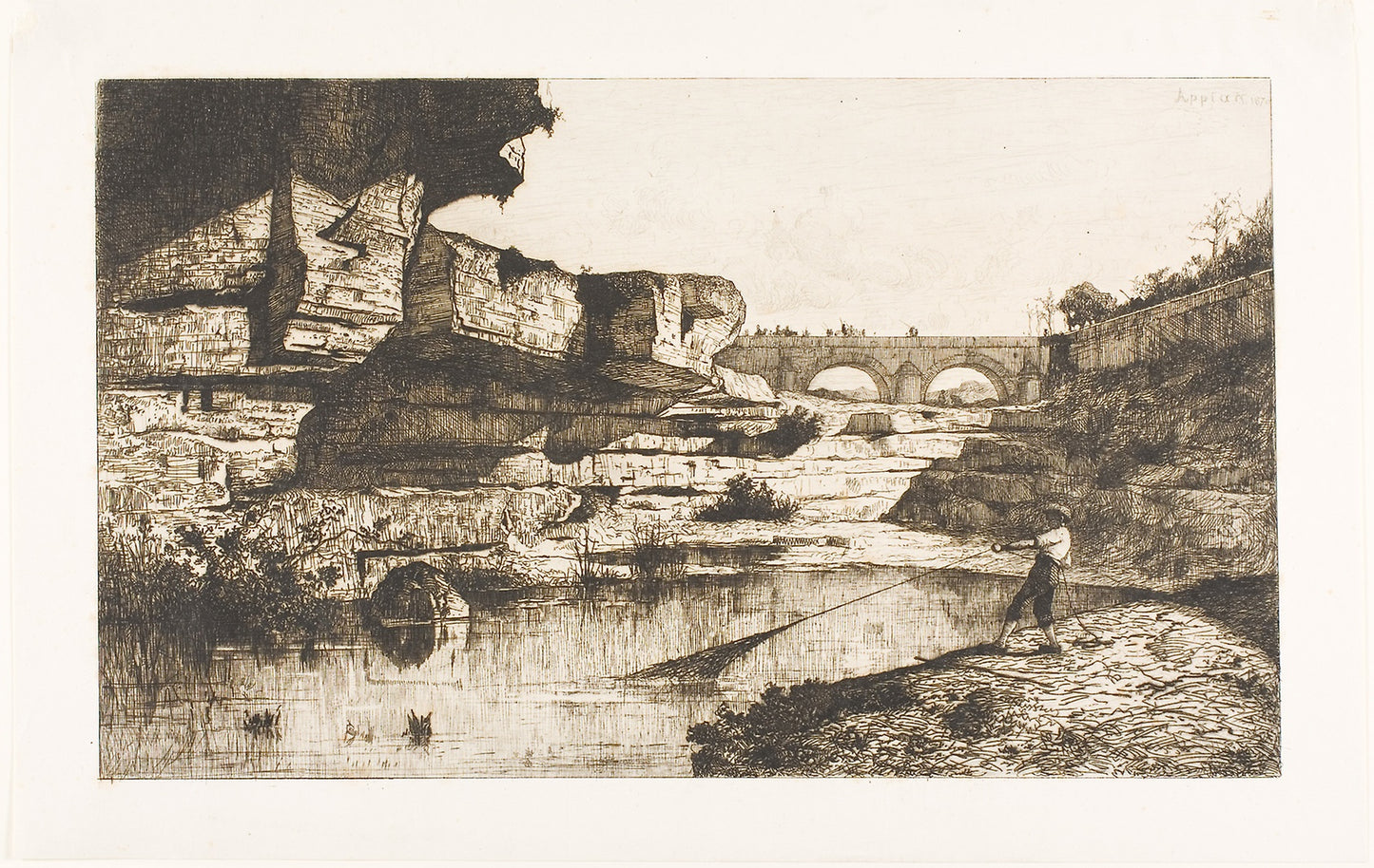 Bridge at Hautville: Adolphe Appian, Poster Print Wall Art