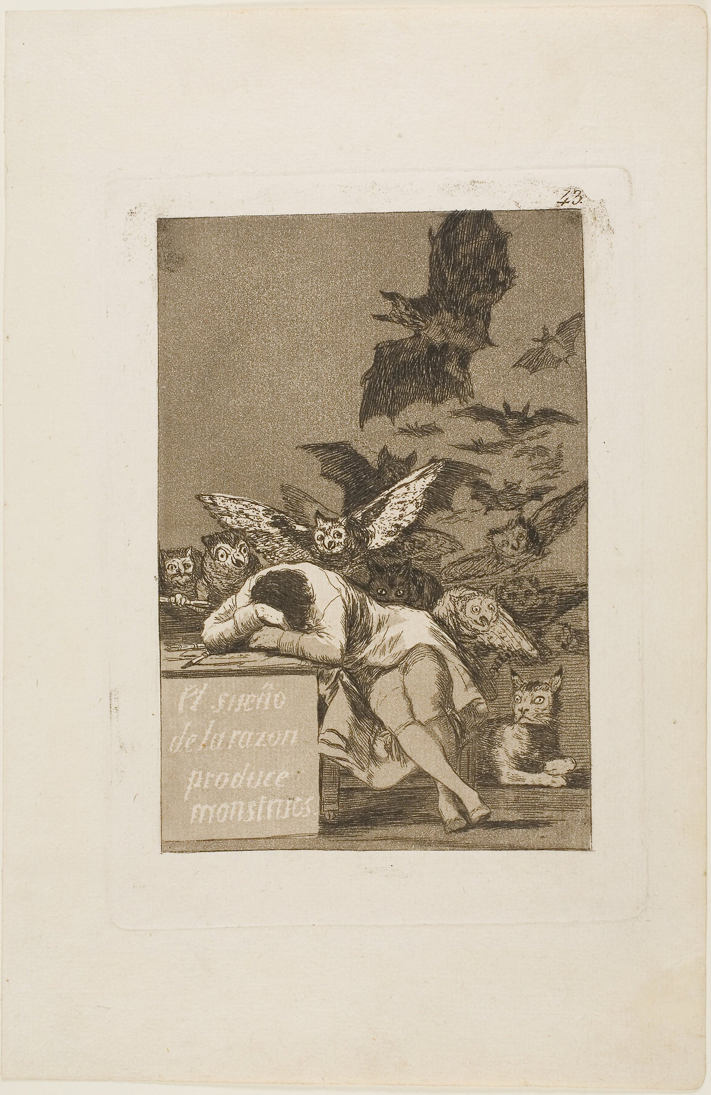 The Sleep of Reason Produces Monsters, plate 43 from Los Caprichos - Francisco José de Goya y Lucientes, Poster Print Wall Art