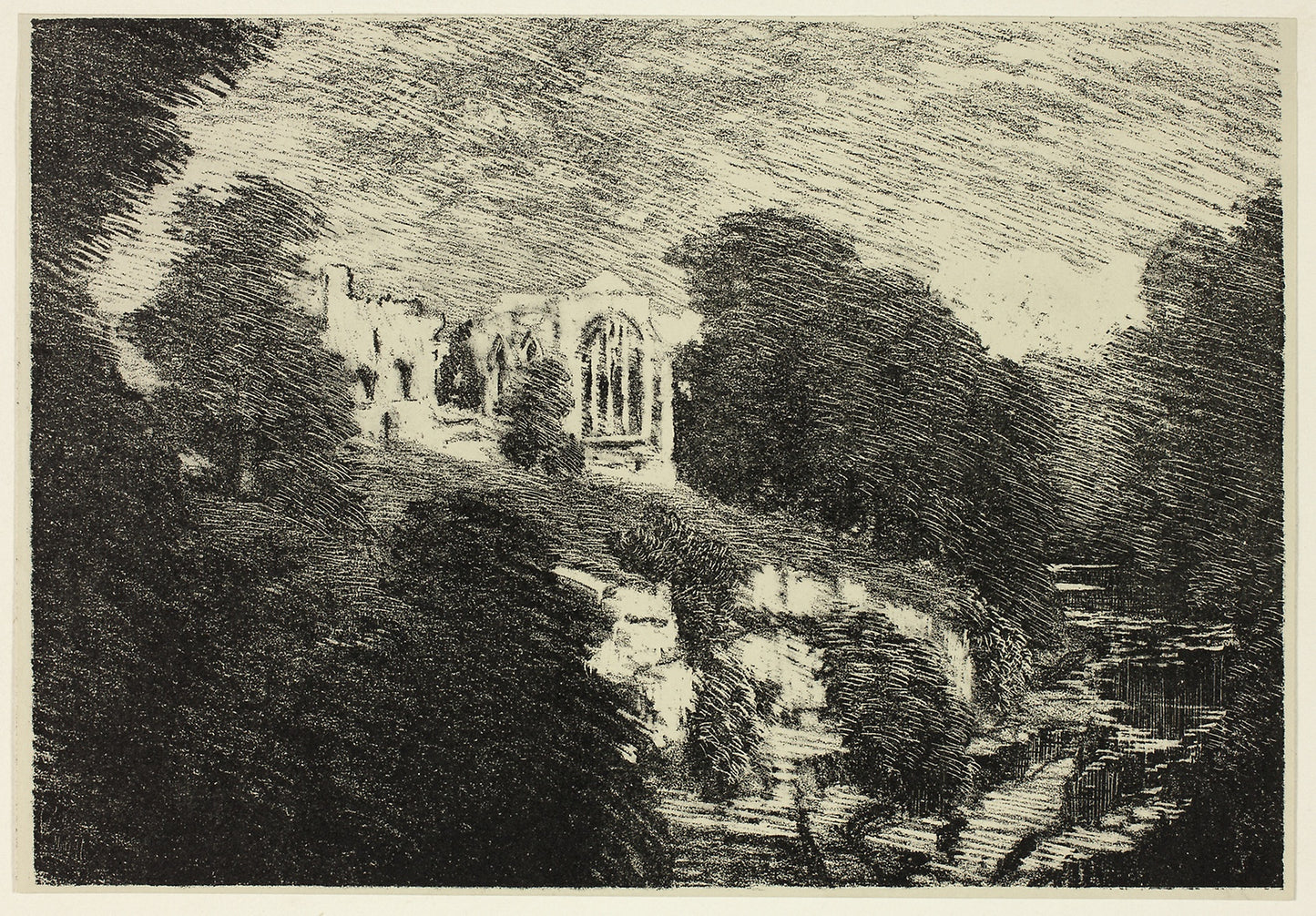 Egglestone Abbey, from the River - Joseph Pennell, Poster Print Wall Art