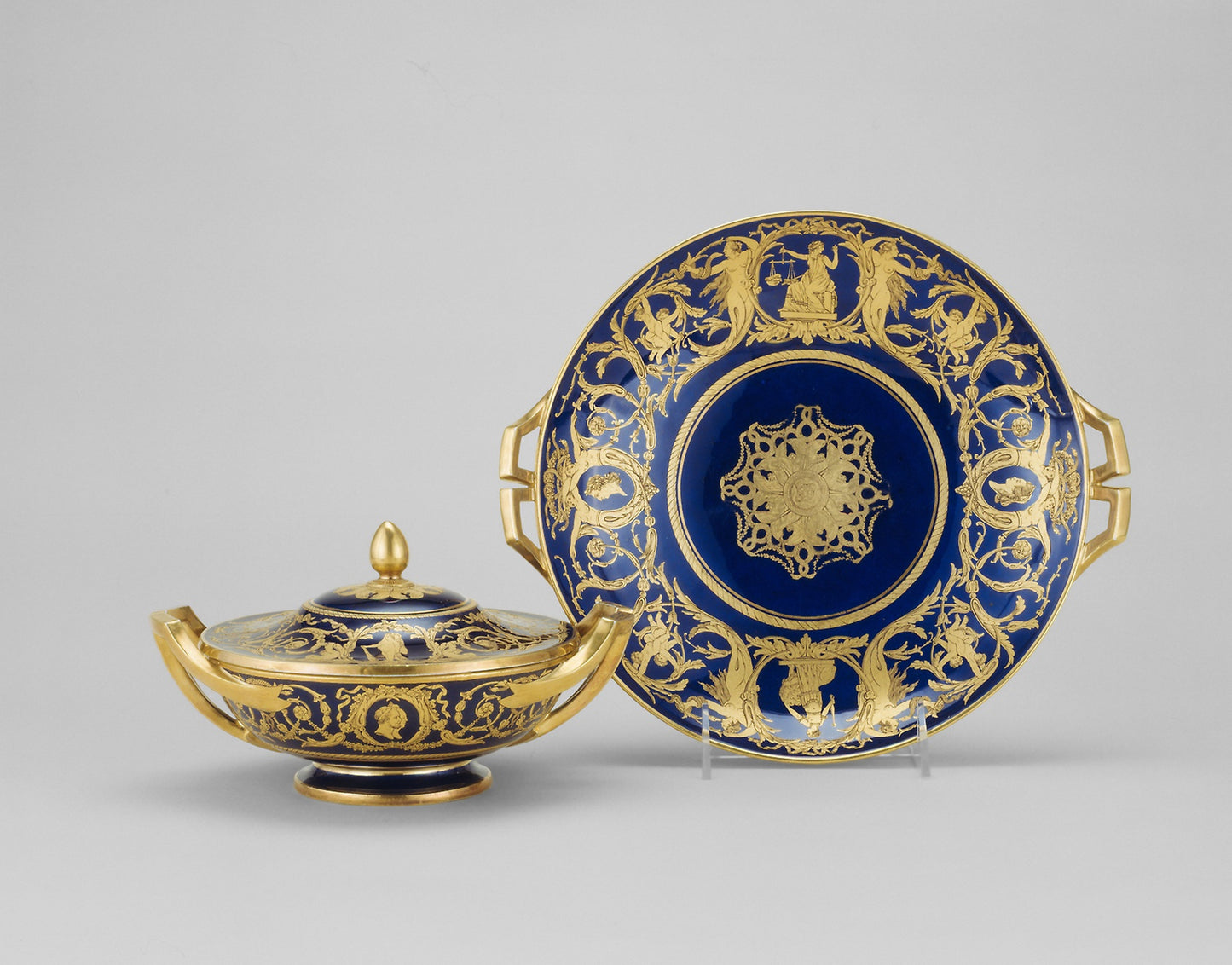Covered Bowl and Stand (Ecuelle de la toilette) - Sèvres Porcelain Manufactory, Poster Print Wall Art