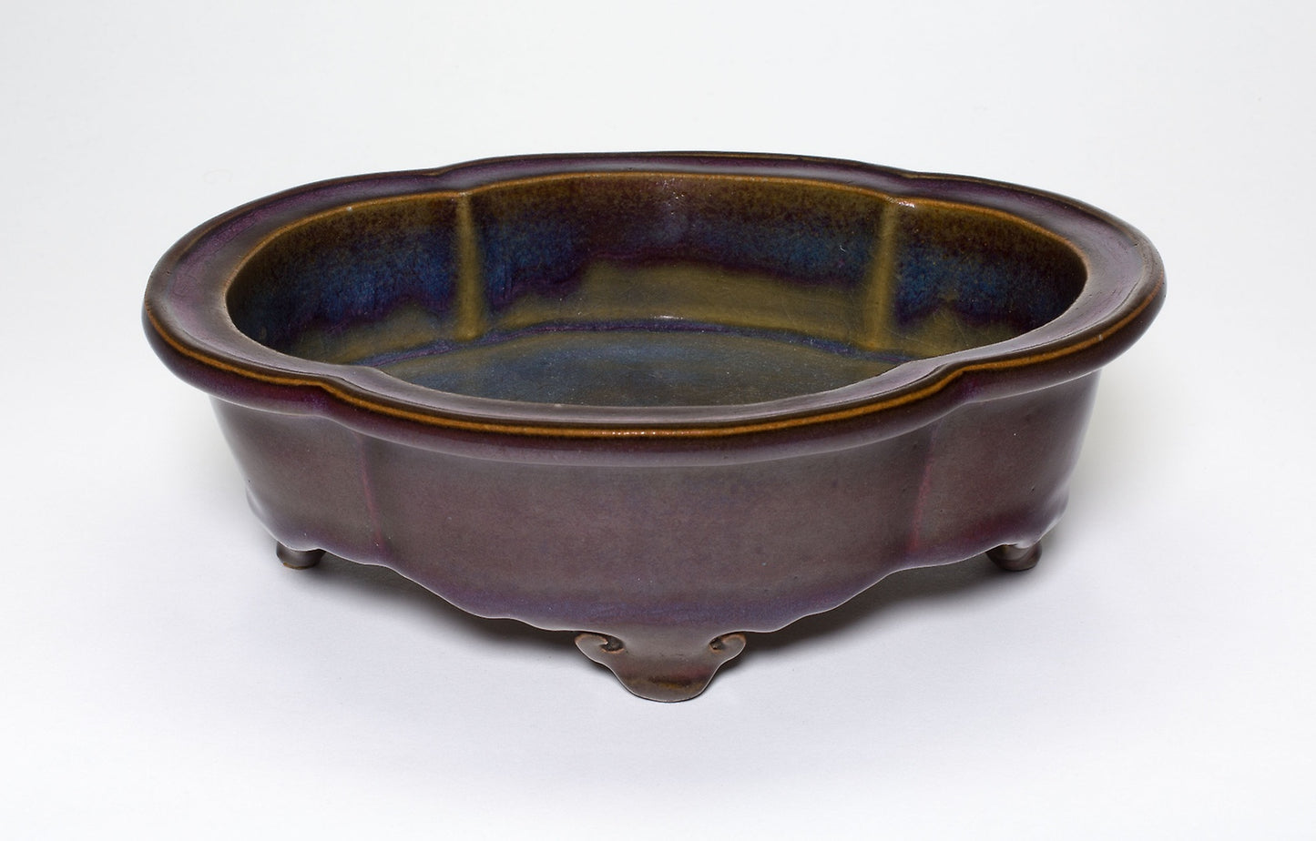 Lobed Basin for Flowerpot with Four Cloud-Shaped Feet - China, Poster Print Wall Art