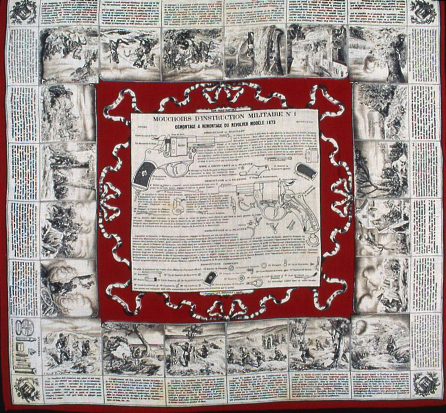 Mouchoirs D'Instruction Militarie No. 1 (Handkerchief) - Designed and engraved - Alexandre Buquet (French, 1802–1865), Poster Print Wall Art
