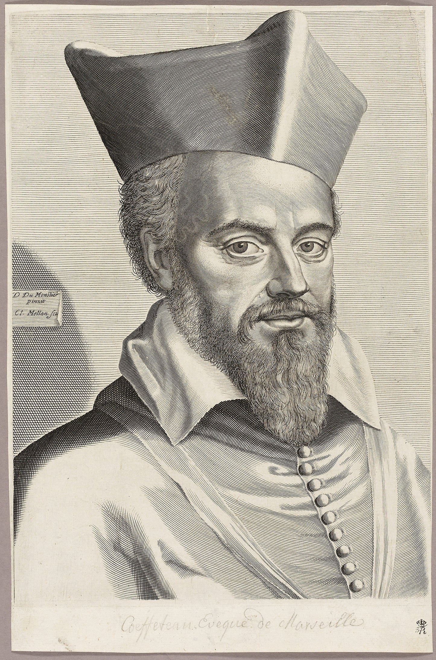 Nicolas Coeffeteau, Bishop of Marseilles - Claude Mellan (French, 1598-1688), Poster Print Wall Art