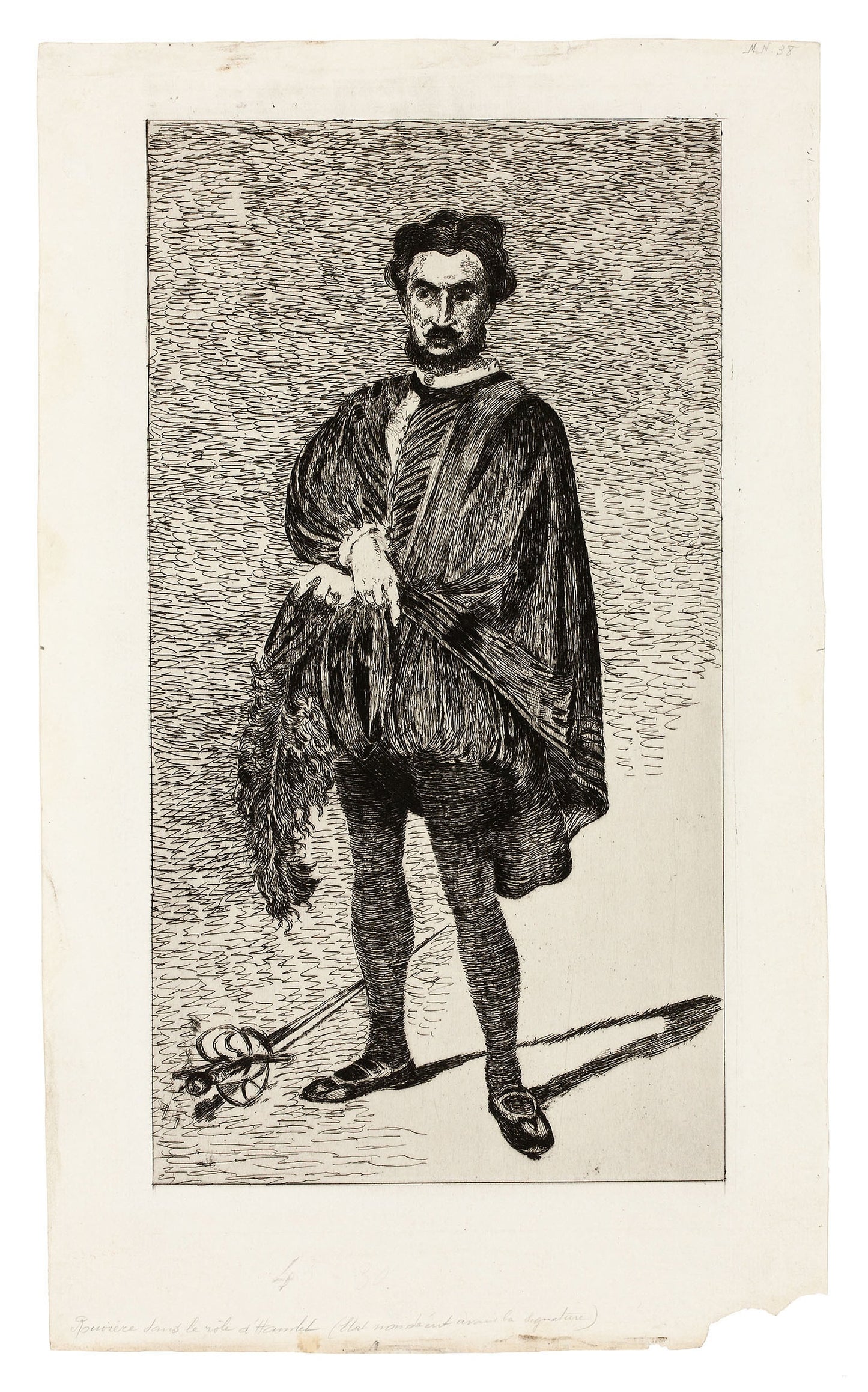 The Tragic Actor (Rouvière in the role of Hamlet) - Édouard Manet, Poster Print Wall Art