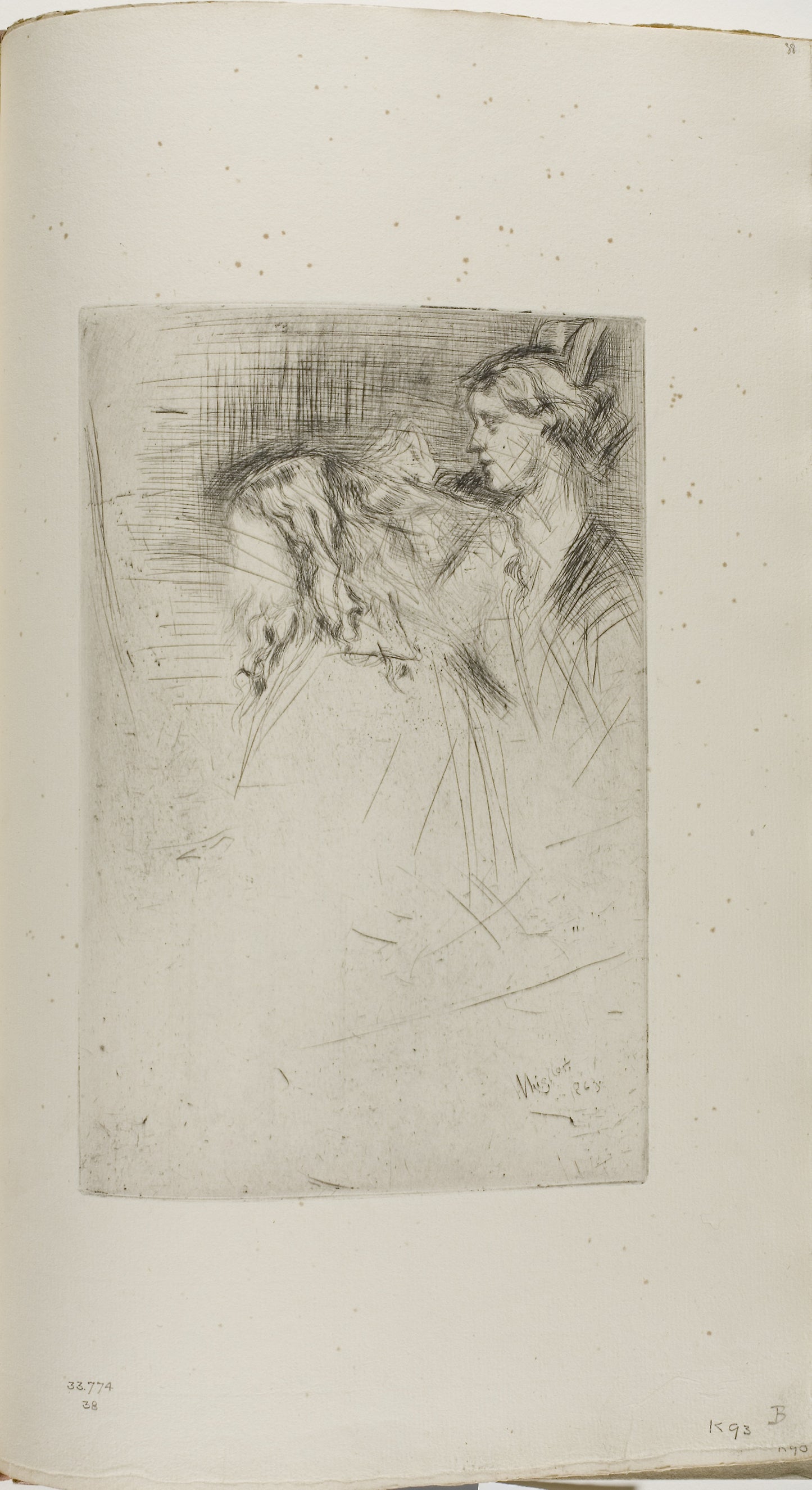 Brushing the Hair - James McNeill Whistler, Poster Print Wall Art