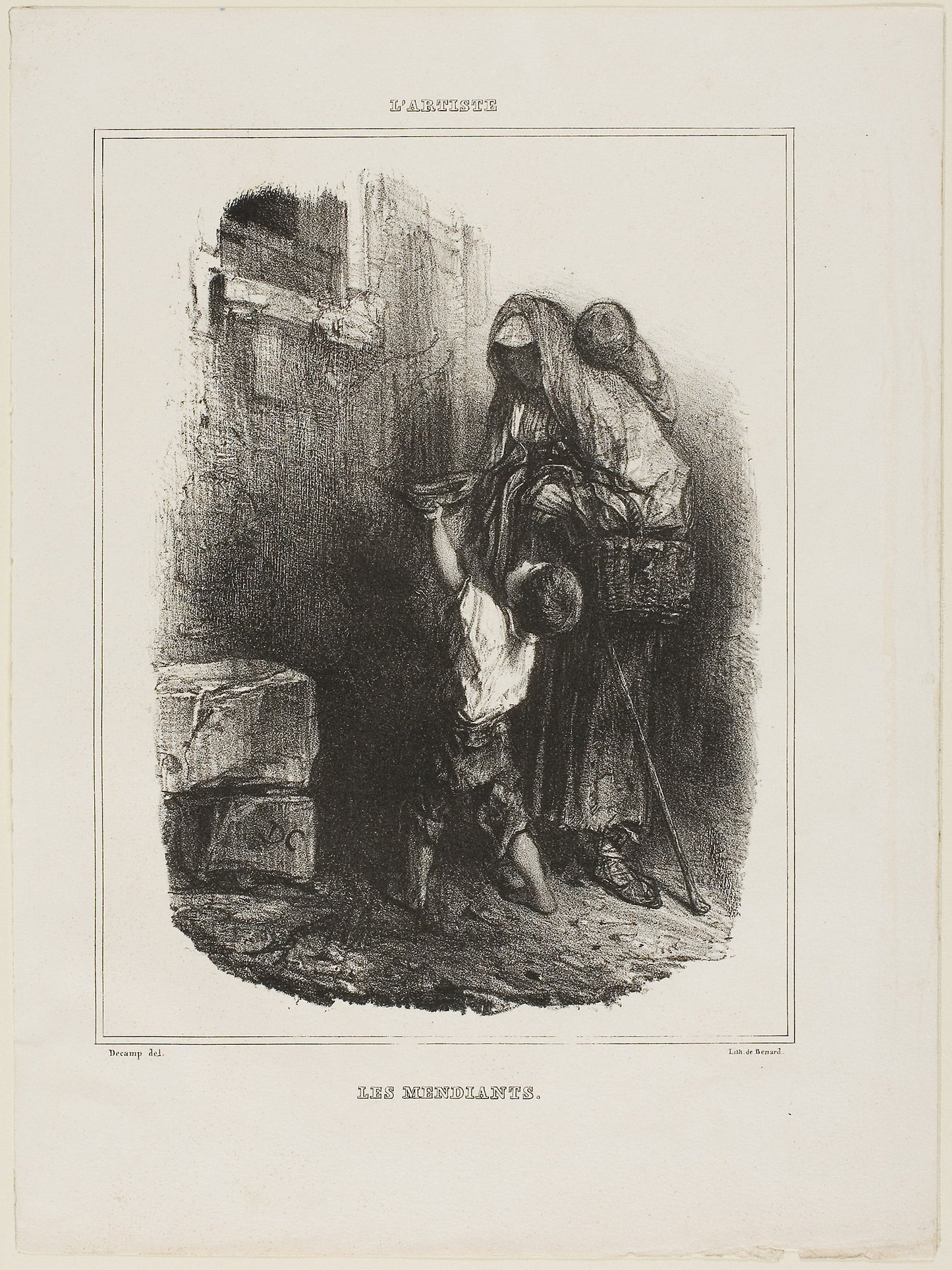 Beggars: Alexandre Gabriel Decamps,16x12"(A3) Poster