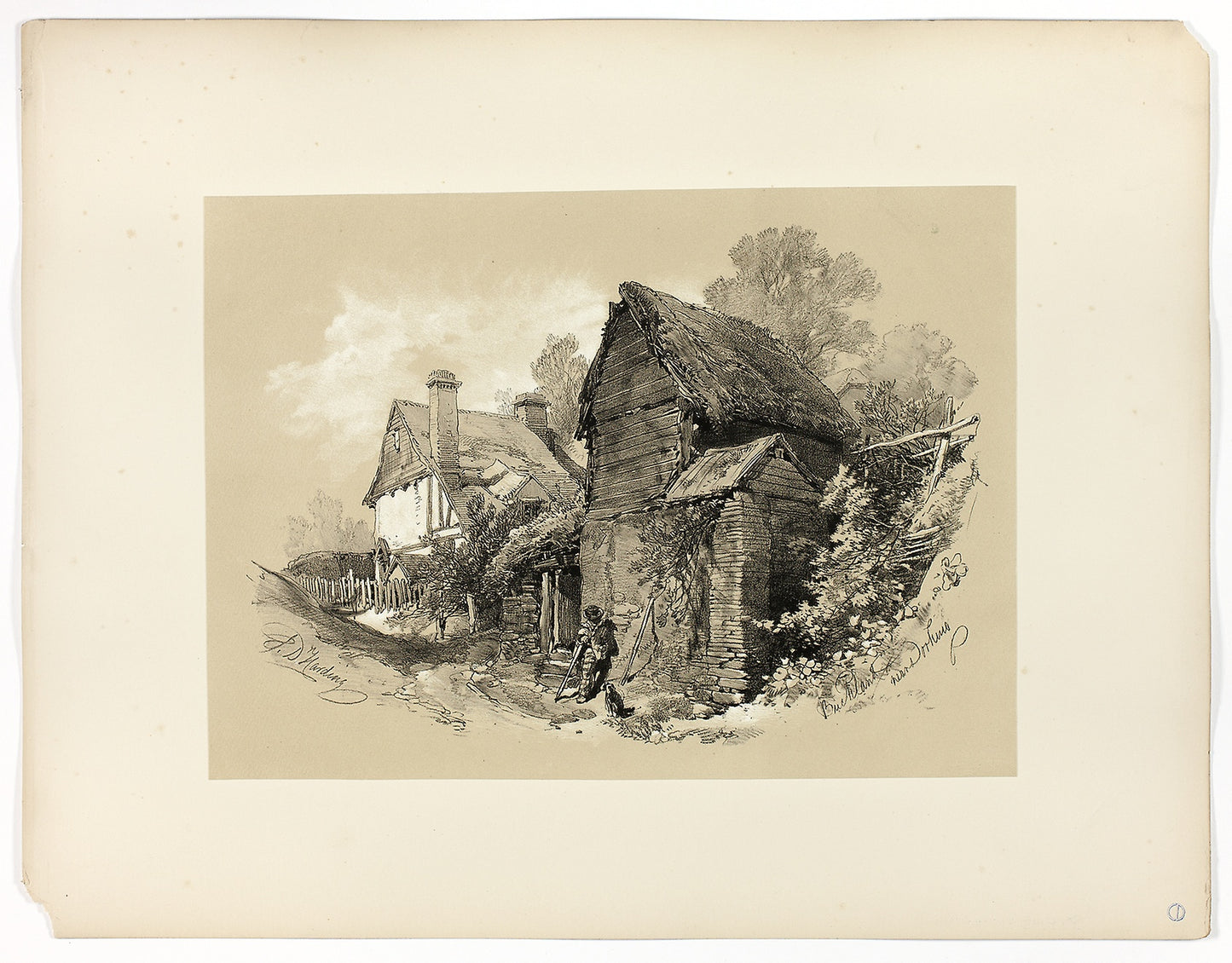 Buckland, Near Dorking, from Picturesque Selections - James Duffield Harding, (English, 1798-1863), Poster Print Wall Art