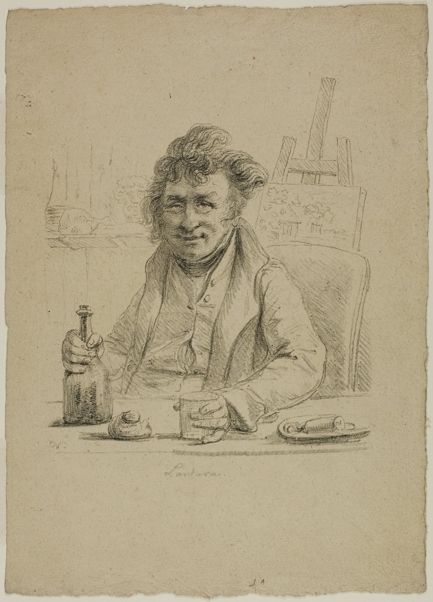 Portrait of Lantara in the Role of Joly, from Le Peintre au Cabaret - Dominique-Vivant Denon, Poster Print Wall Art