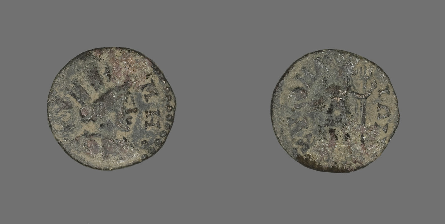 Coin Depicting the Goddess Tyche - Roman, Poster Print Wall Art