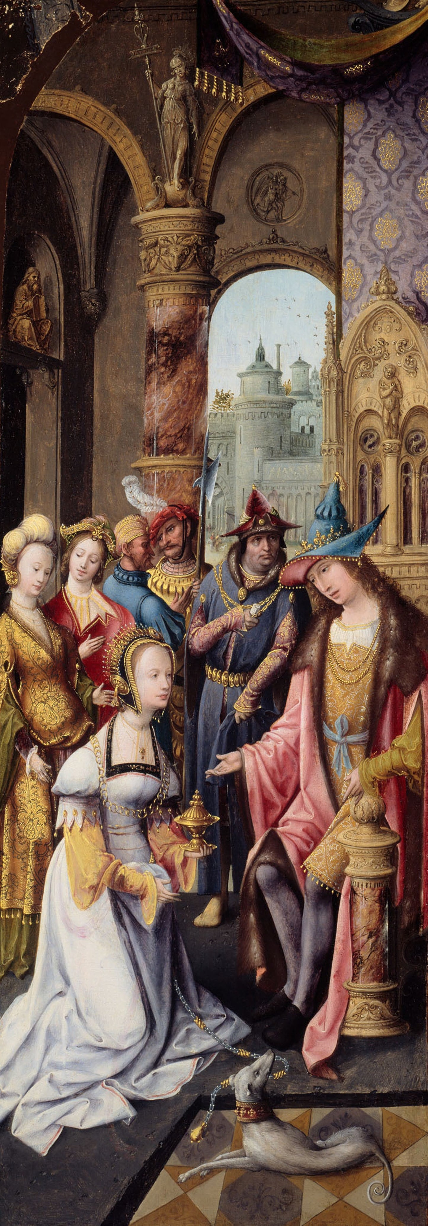 King Solomon Receiving the Queen of Sheba - Antwerp Mannerist (Master of the Antwerp Adoration Group), Poster Print Wall Art