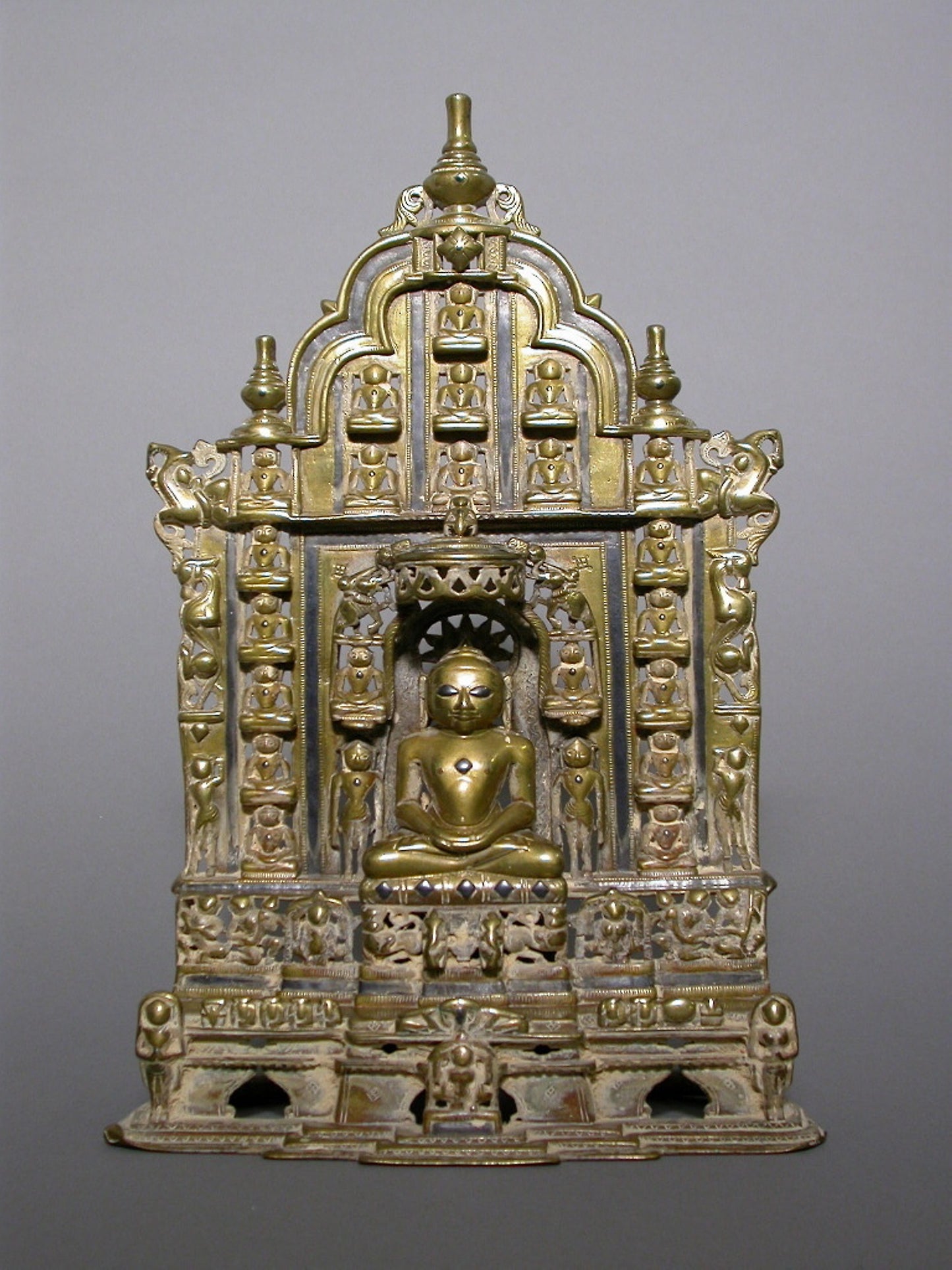 Altarpiece with Twenty-Second Jaina Tirthankara Neminatha Surrounded - Twenty-Three Other Tirthankaras - India, Poster Print Wall Art